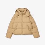 Kadın Relaxed Fit Kapüşonlu Kahverengi Şişme Mont