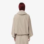 Kadın Oversize Fit Kapüşonlu Bej Ceket