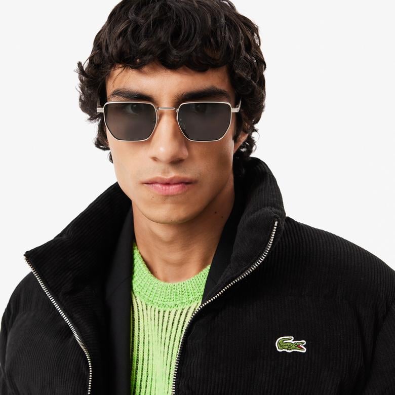 Erkek Relaxed Fit Dik Yaka Siyah Şişme Mont