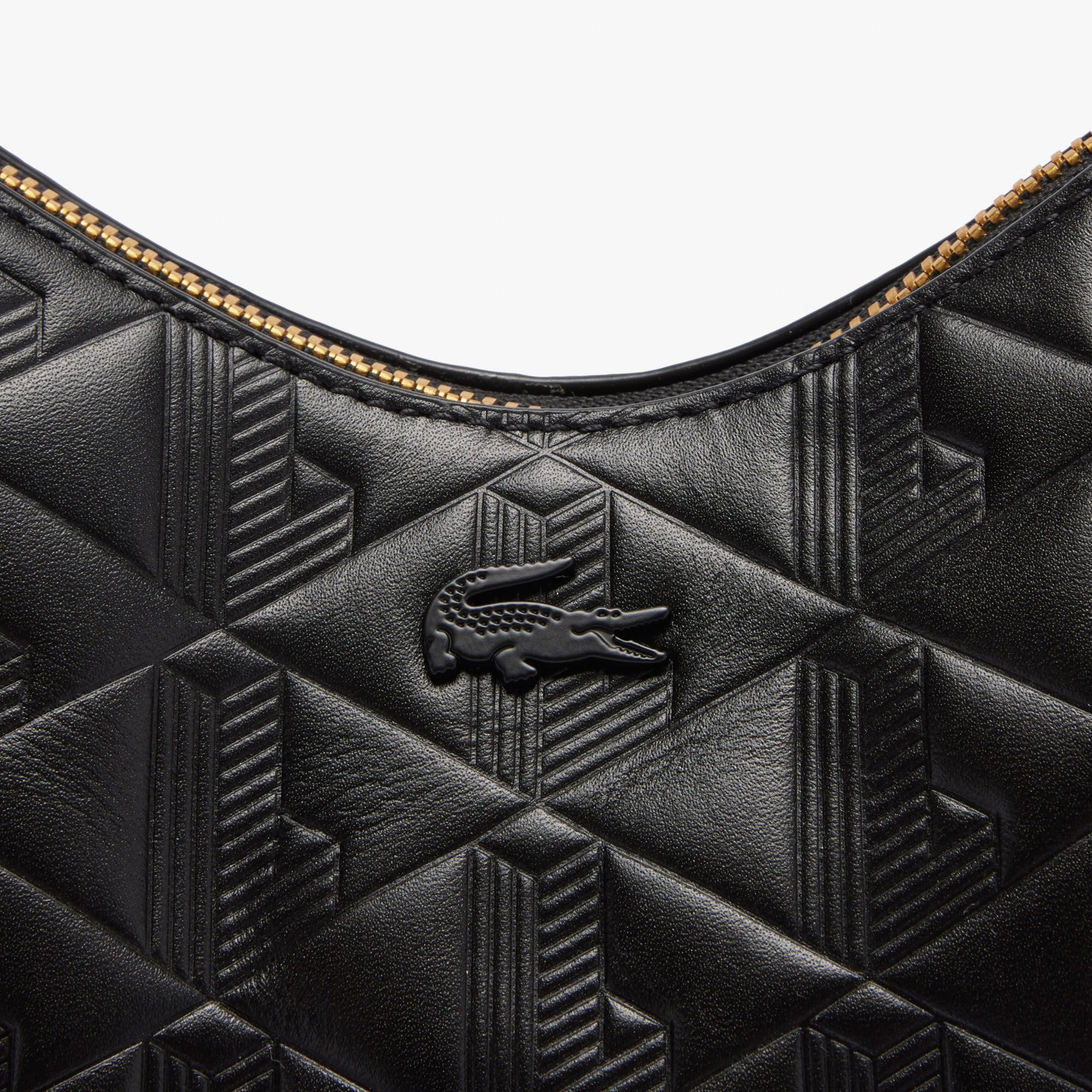 Maheki Kadın Monogram Deri  Siyah Omuz Çantası