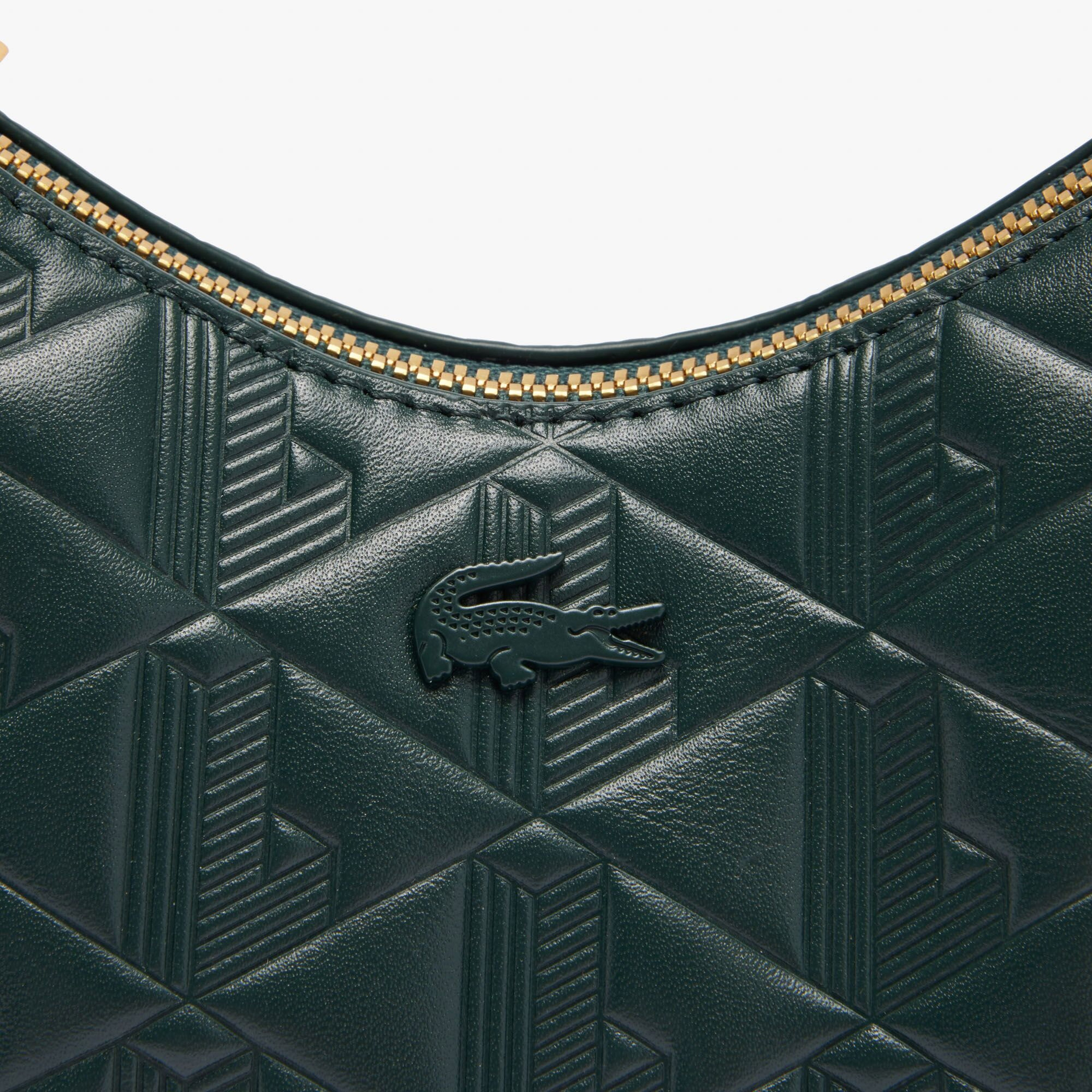 Maheki Kadın Monogram Deri Koyu Yeşil Omuz Çantası