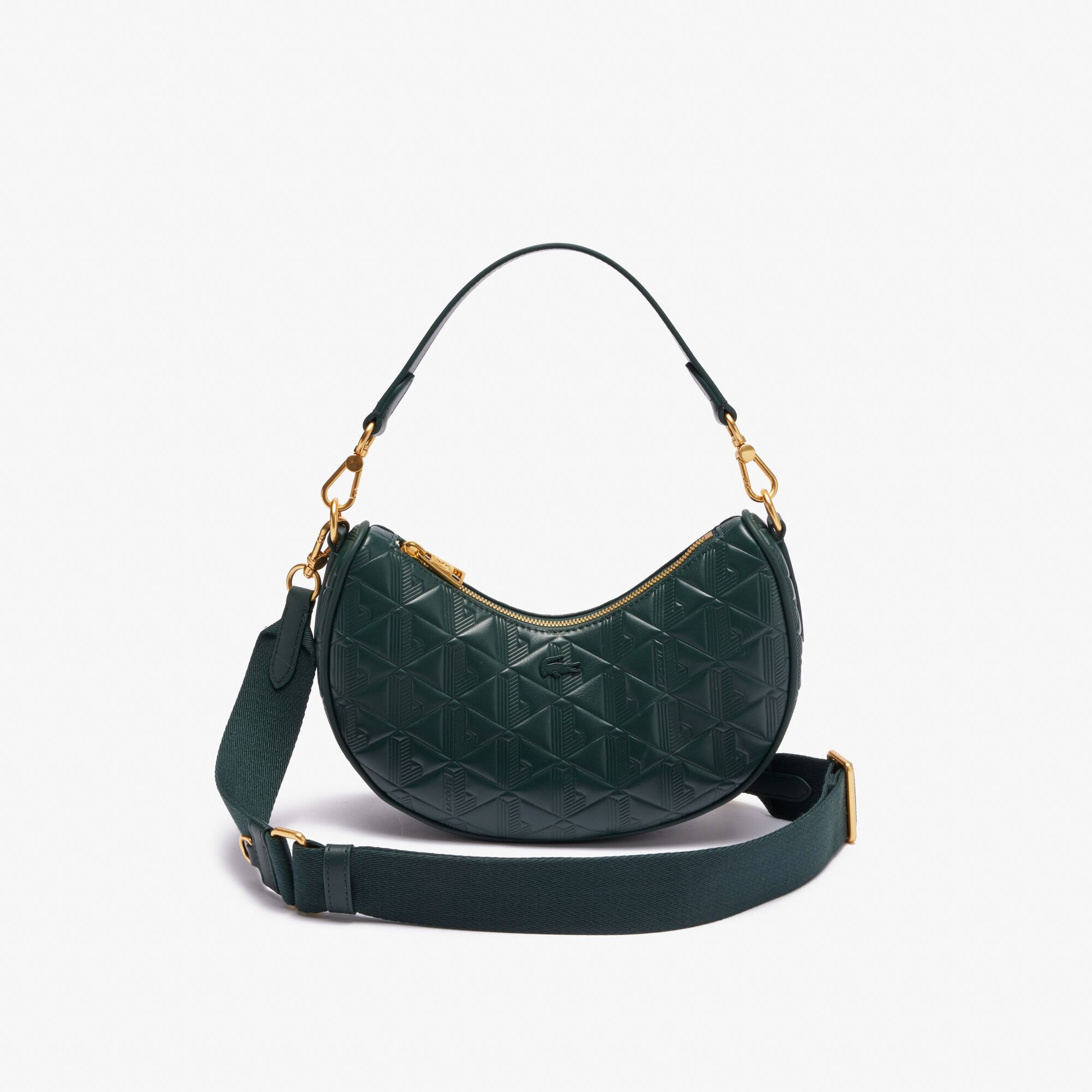 Maheki Kadın Monogram Deri Koyu Yeşil Omuz Çantası