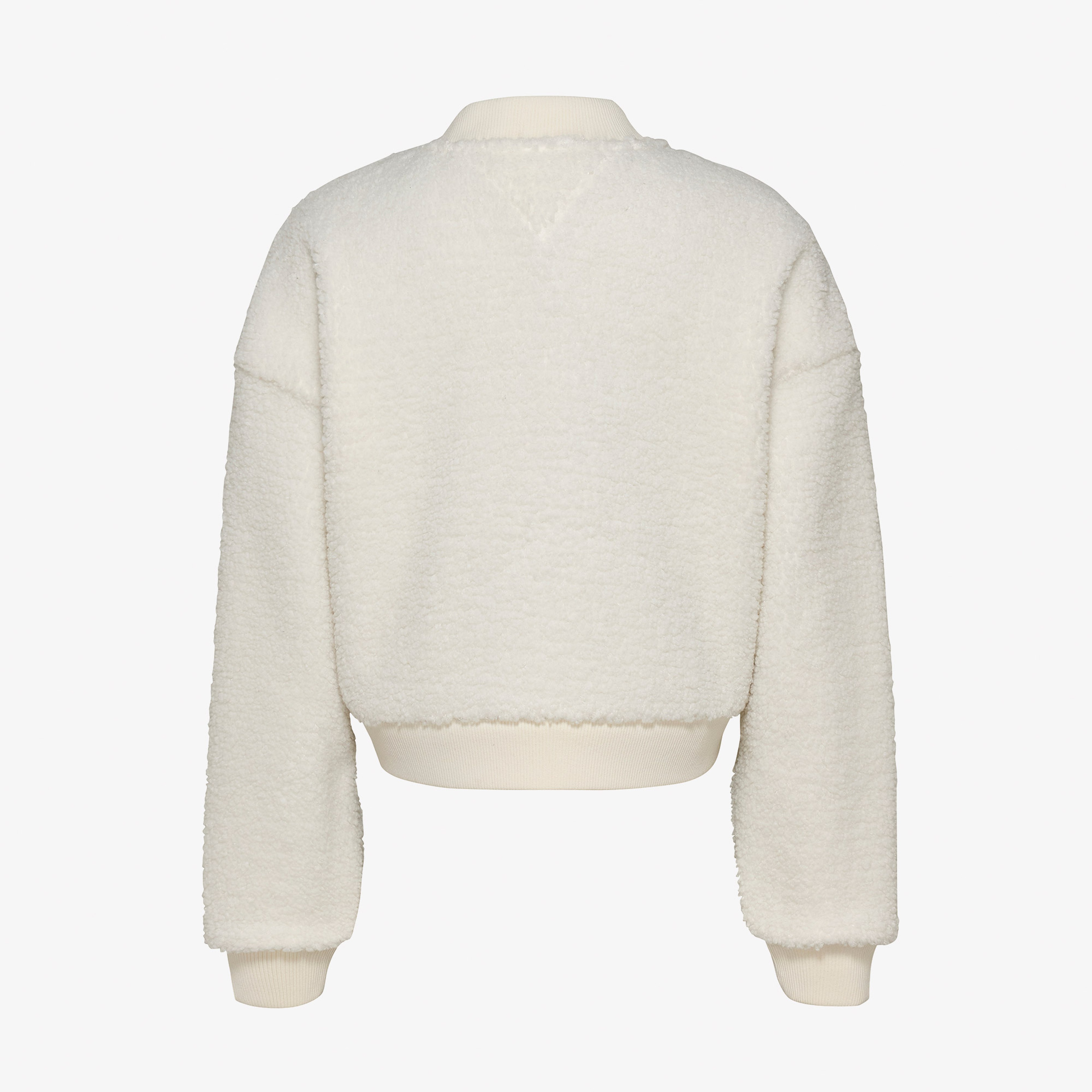 Tommy Jeans Teddy Zip Kadın Beyaz Sweatshirt