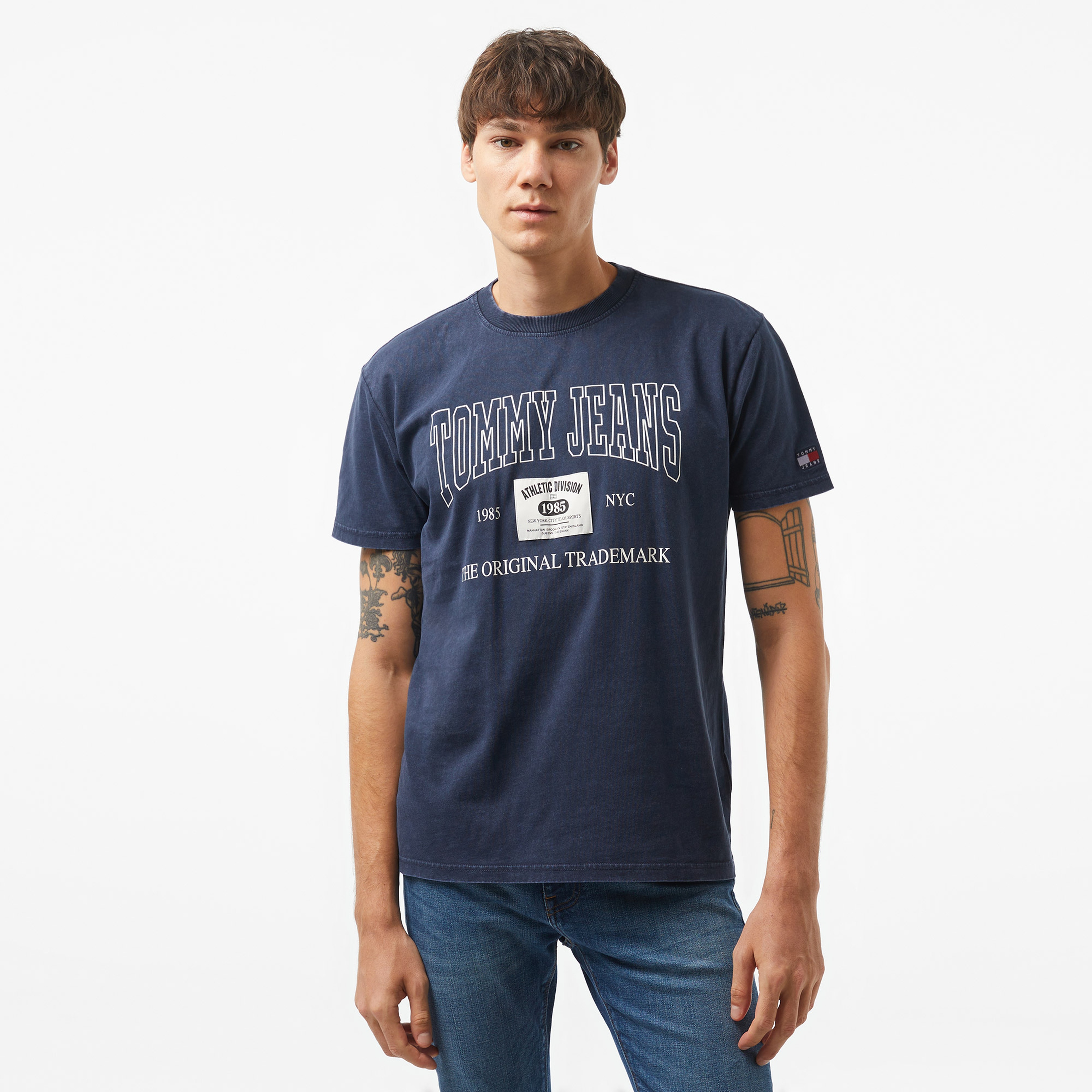 Tommy Jeans Reg Archive Erkek Mavi T-Shirt
