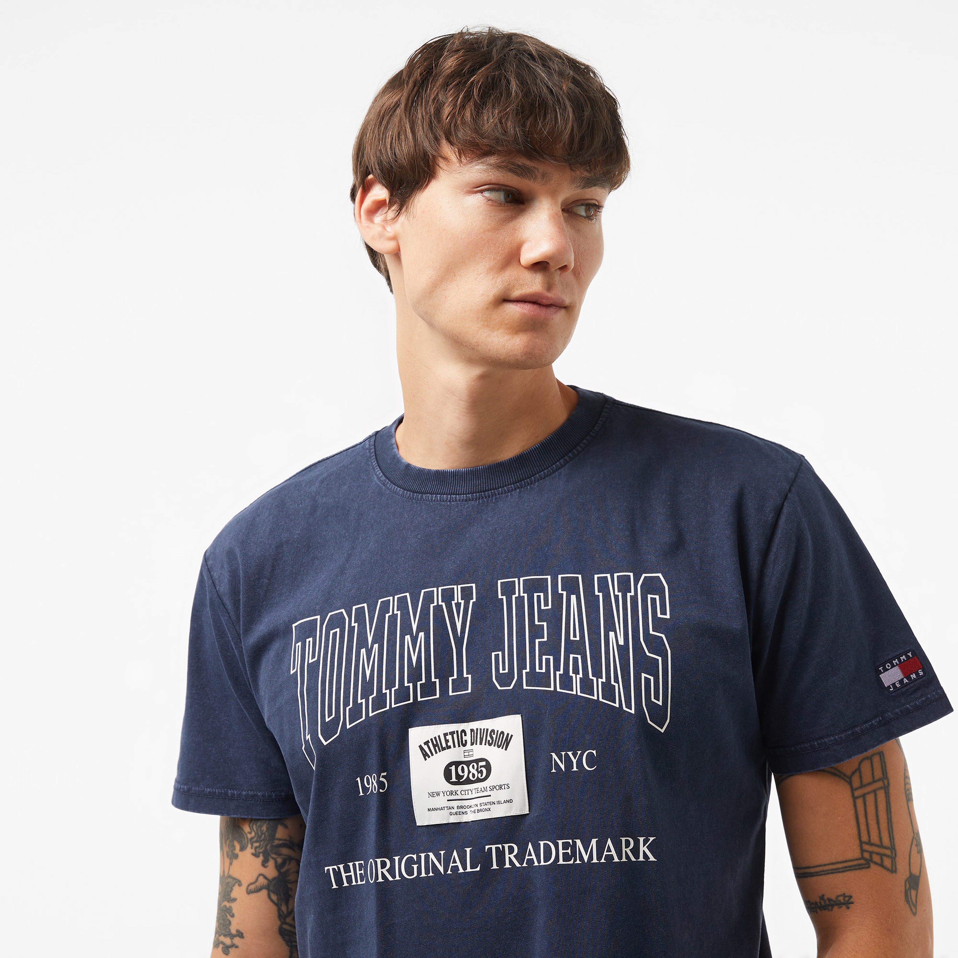 Tommy Jeans Reg Archive Erkek Mavi T-Shirt
