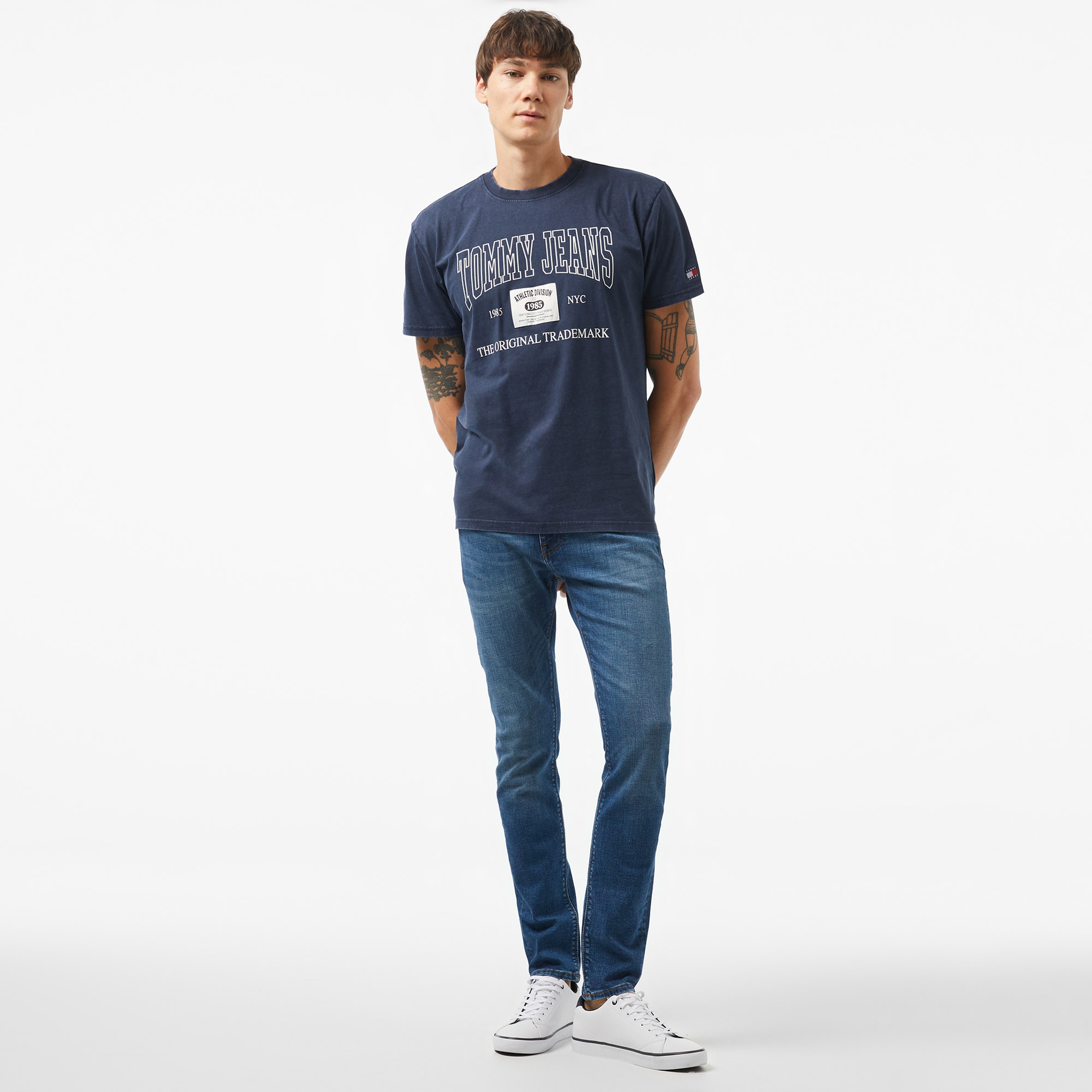 Tommy Jeans Reg Archive Erkek Mavi T-Shirt