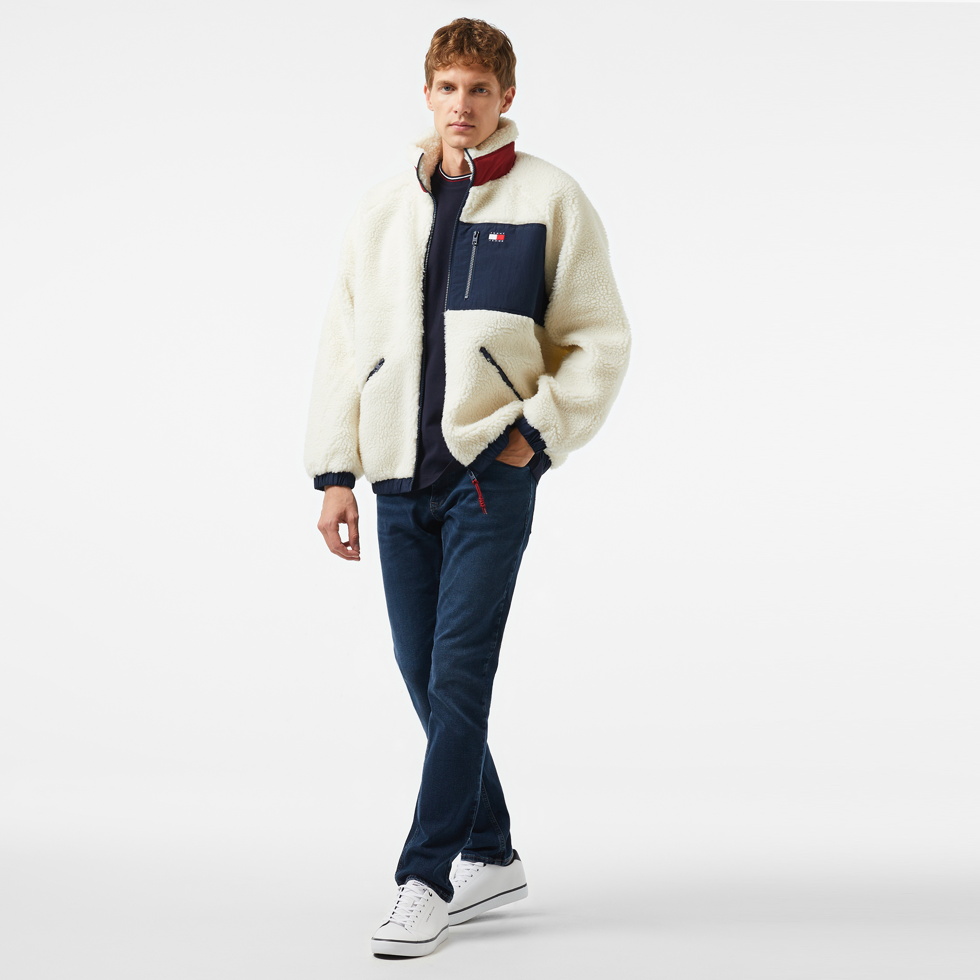 Tommy Jeans Outdoor Teddy Erkek Beyaz CeketLDM0DM18906| Occasion