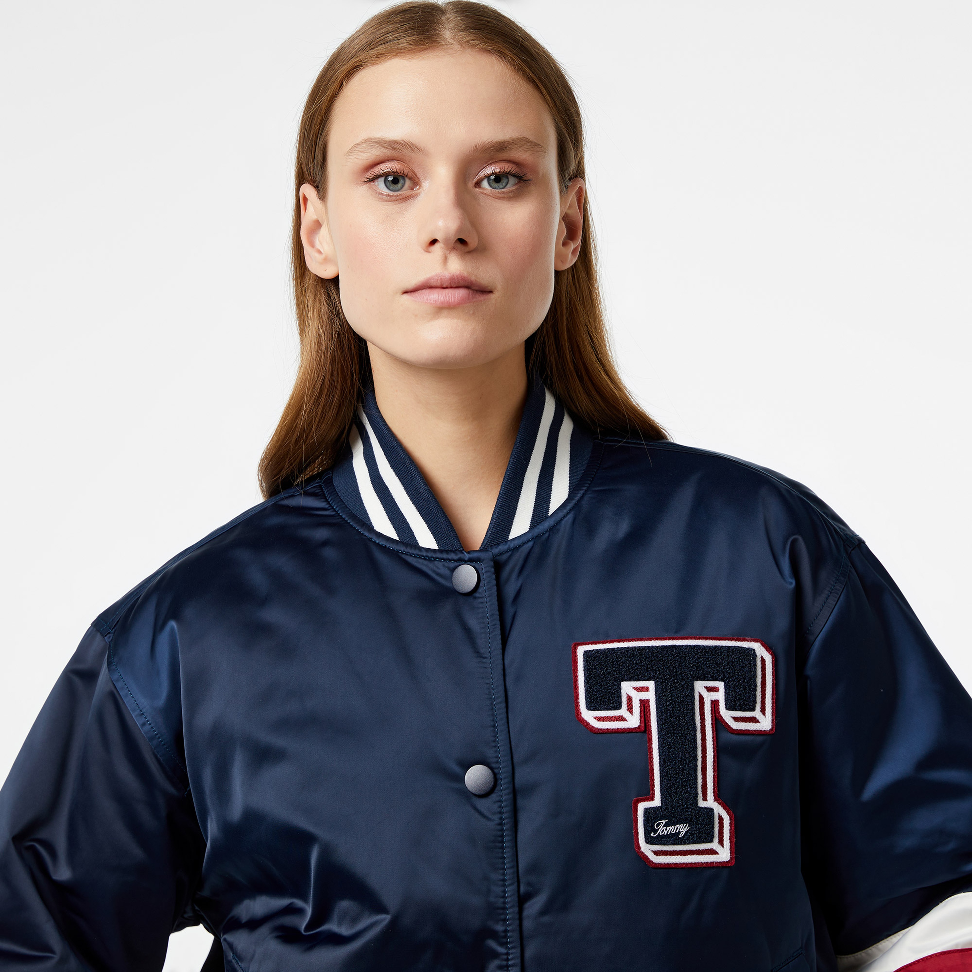 Tommy Jeans Letterman Kadın Mavi Ceket
