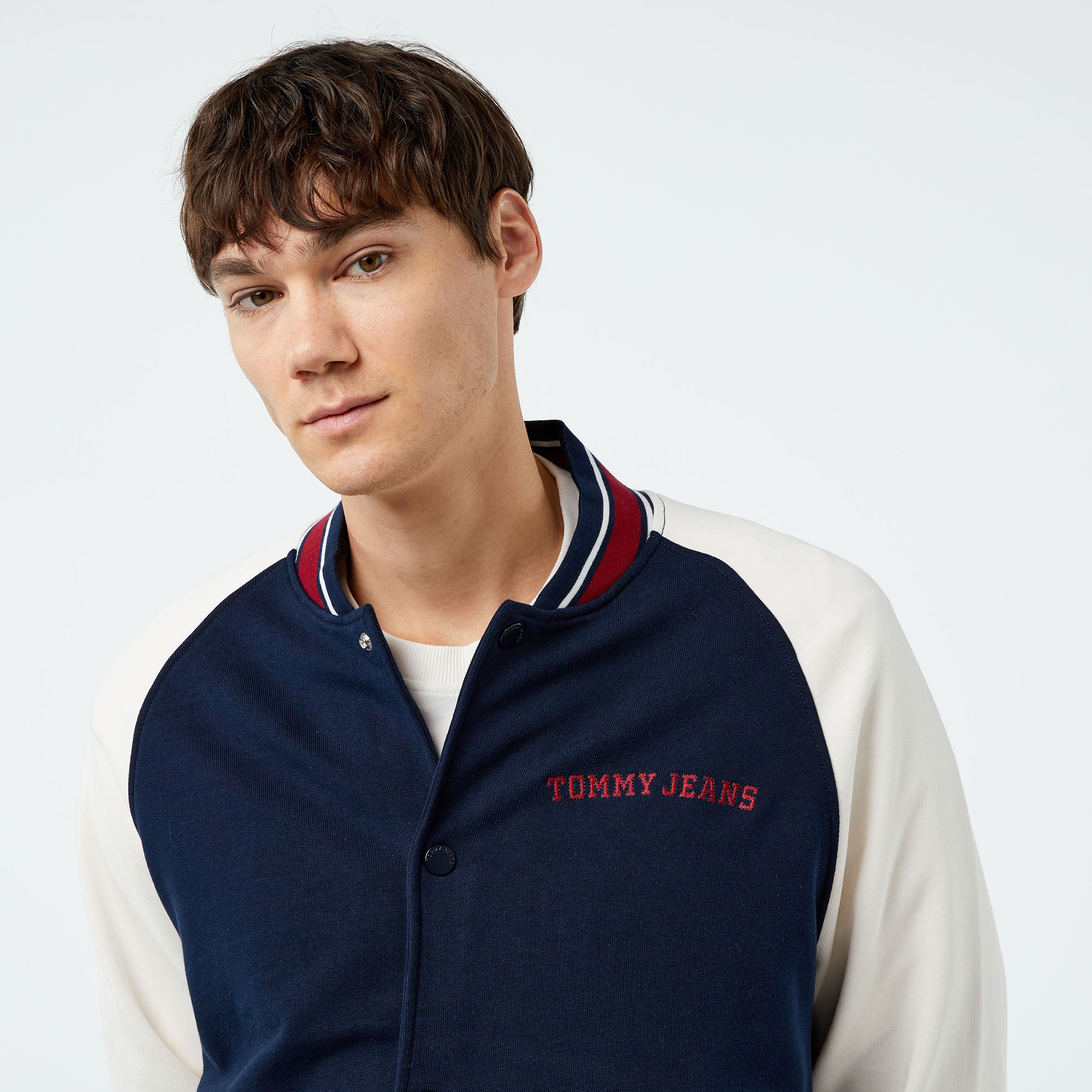 Tommy Jeans Rlx Circle T Varsity Erkek Mavi Sweatshirt