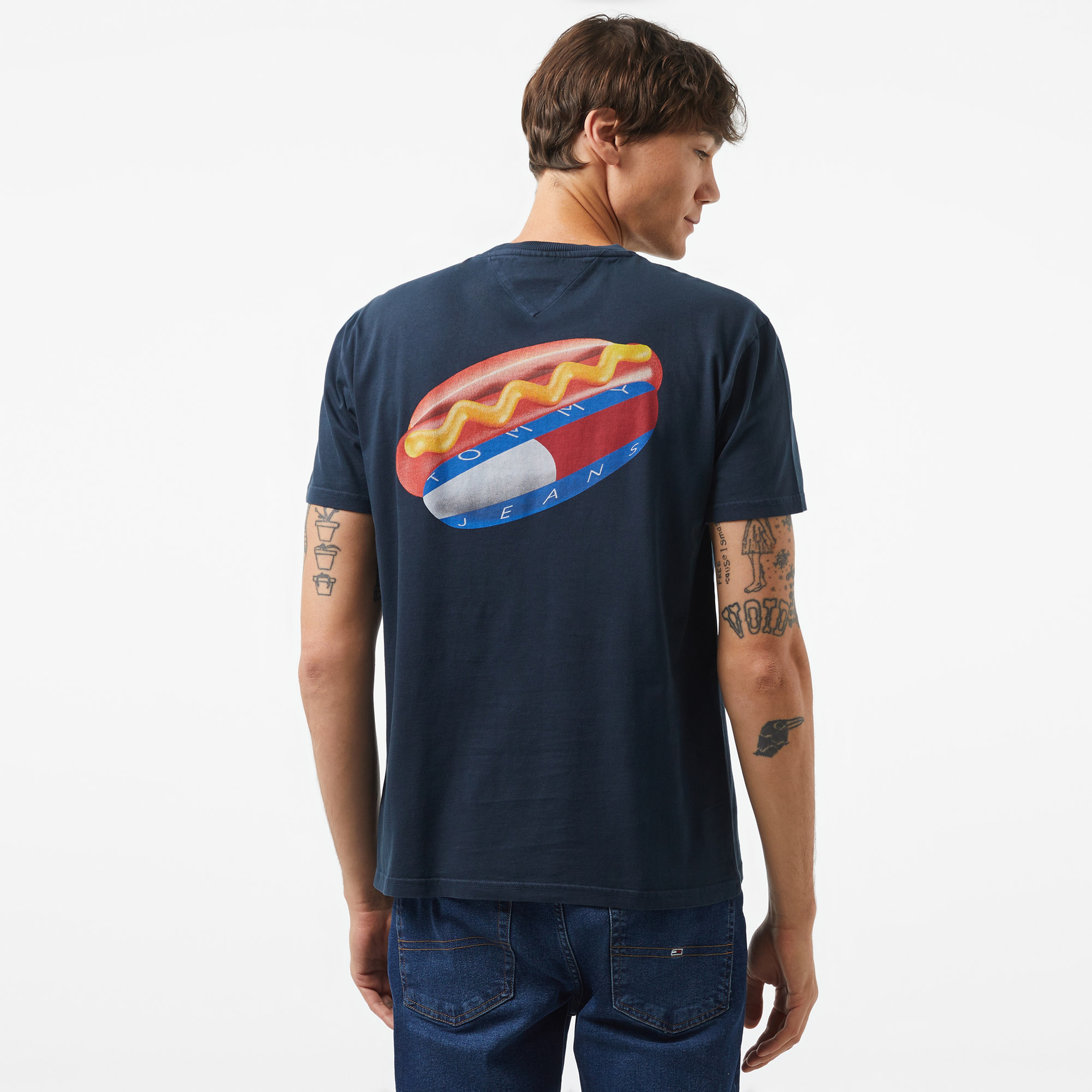 Tommy Jeans Reg Erkek Mavi T-Shirt