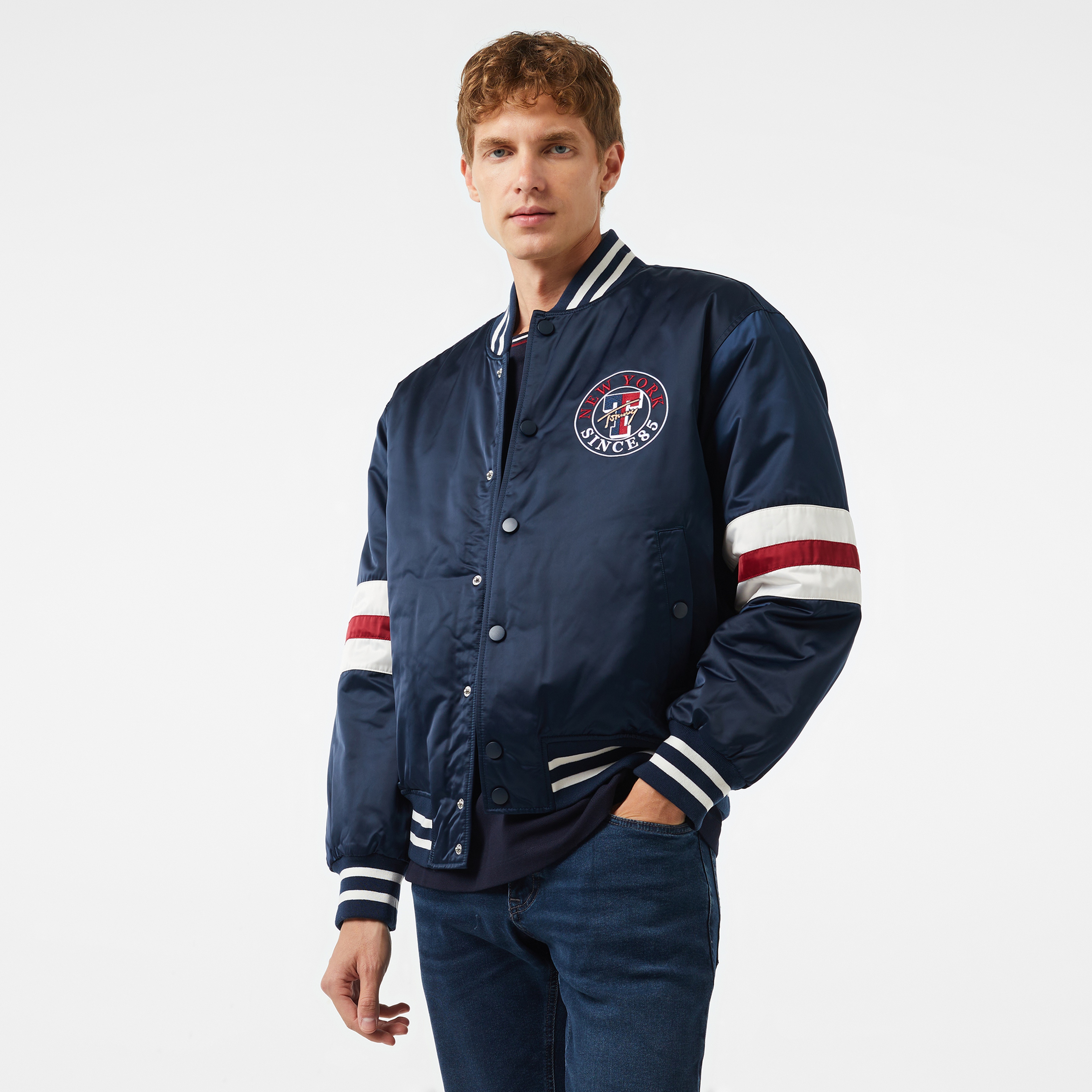 Tommy Jeans Varsity Explorer Erkek Mavi Ceket