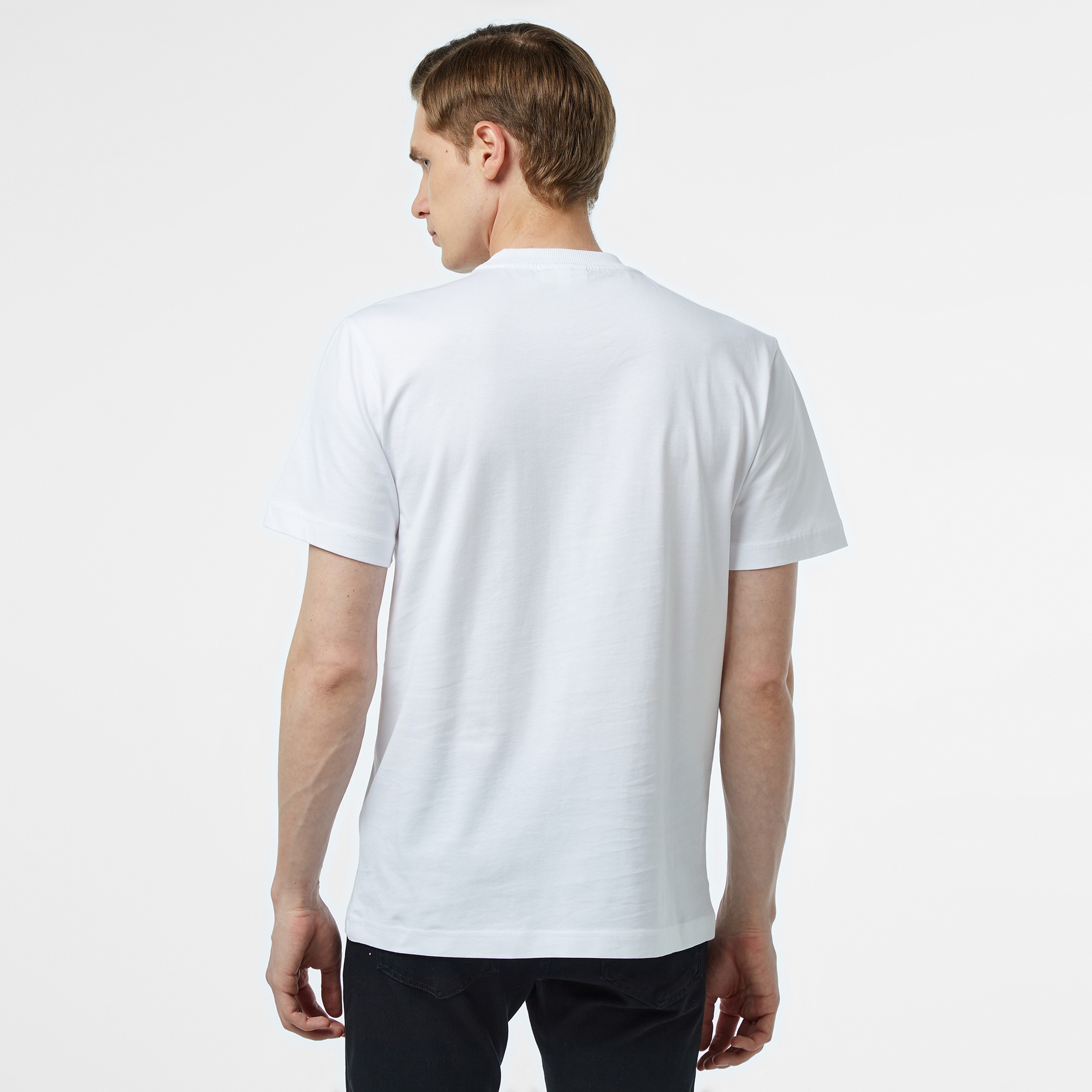 Lacoste Erkek Regular Fit Bisiklet Yaka Baskılı Beyaz T-Shirt
