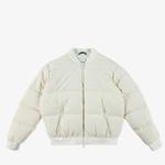 Kadın Relaxed Fit Dik Yaka Krem Mont