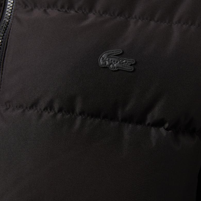 Erkek Regular Fit Kapüşonlu Siyah Şişme Mont