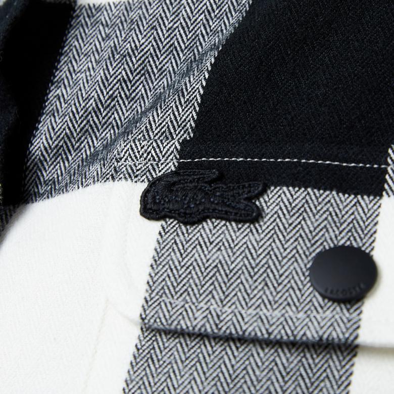 Kadın Regular Fit Ekose Siyah Gömlek