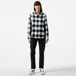 Kadın Regular Fit Ekose Siyah Gömlek