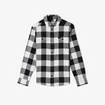 Kadın Regular Fit Ekose Siyah Gömlek