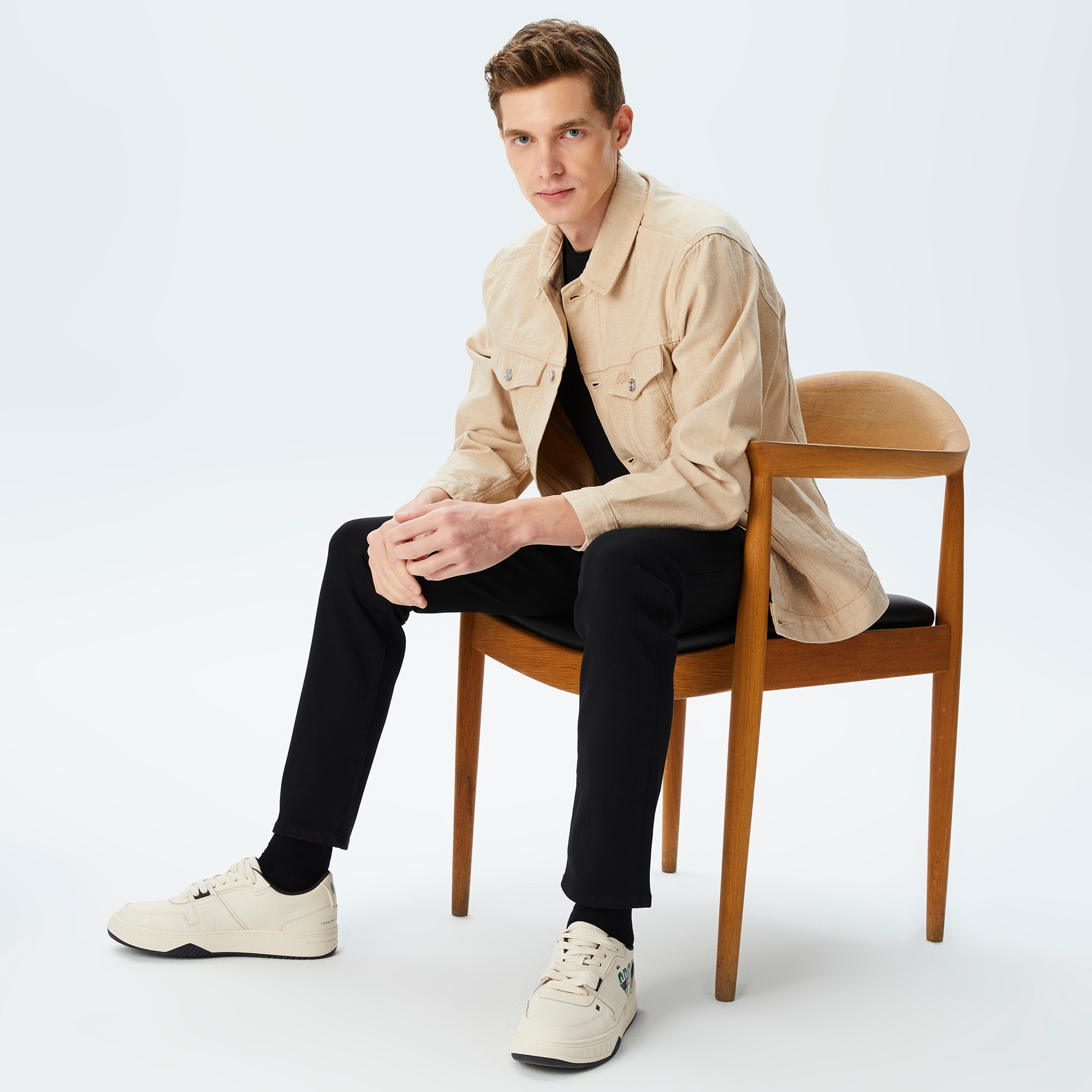 Erkek Gömlek Yaka Bej Ceket