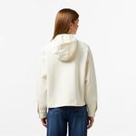 Kadın Relaxed Fit Kapüşonlu Beyaz Ceket