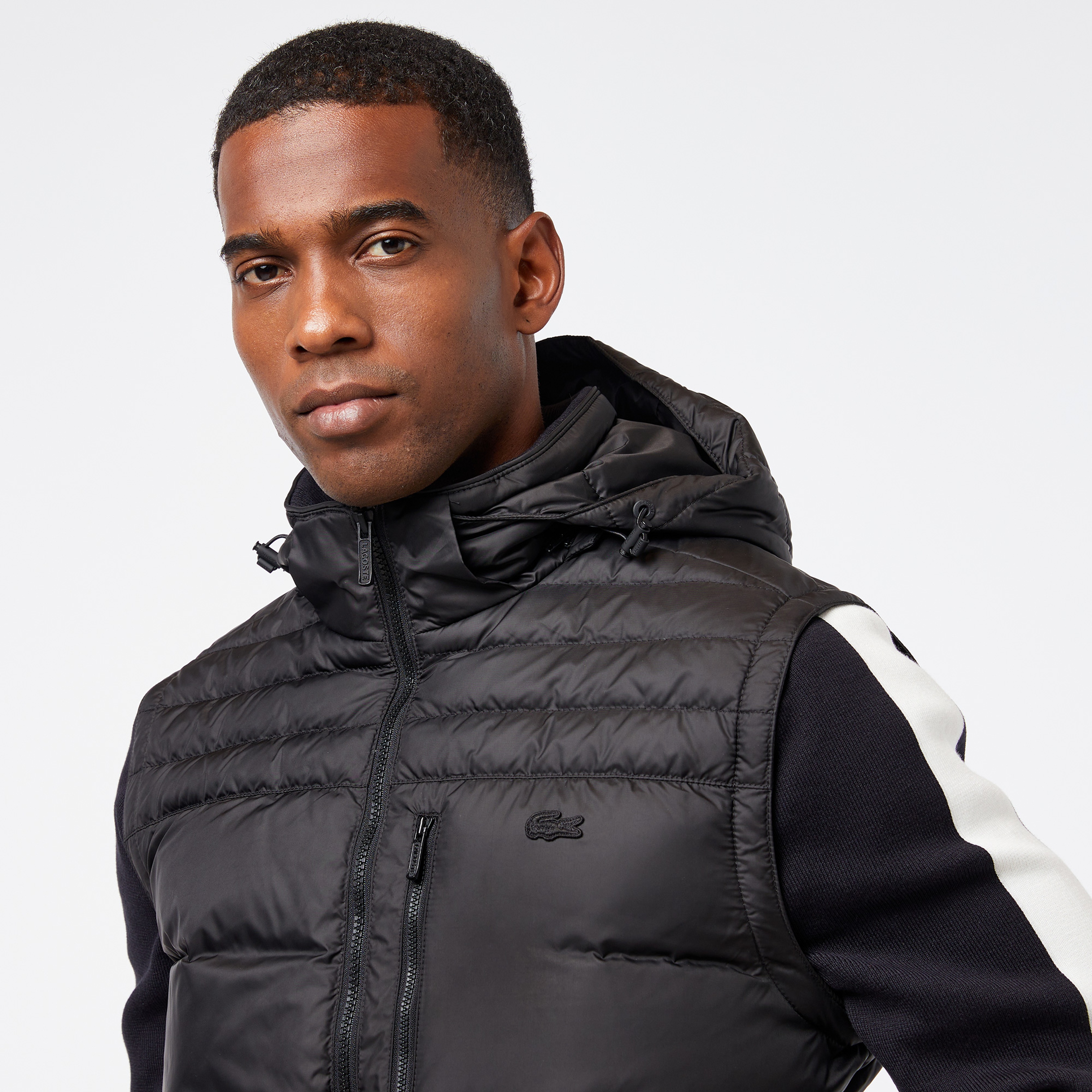 Erkek Kapüşonlu Siyah Mont