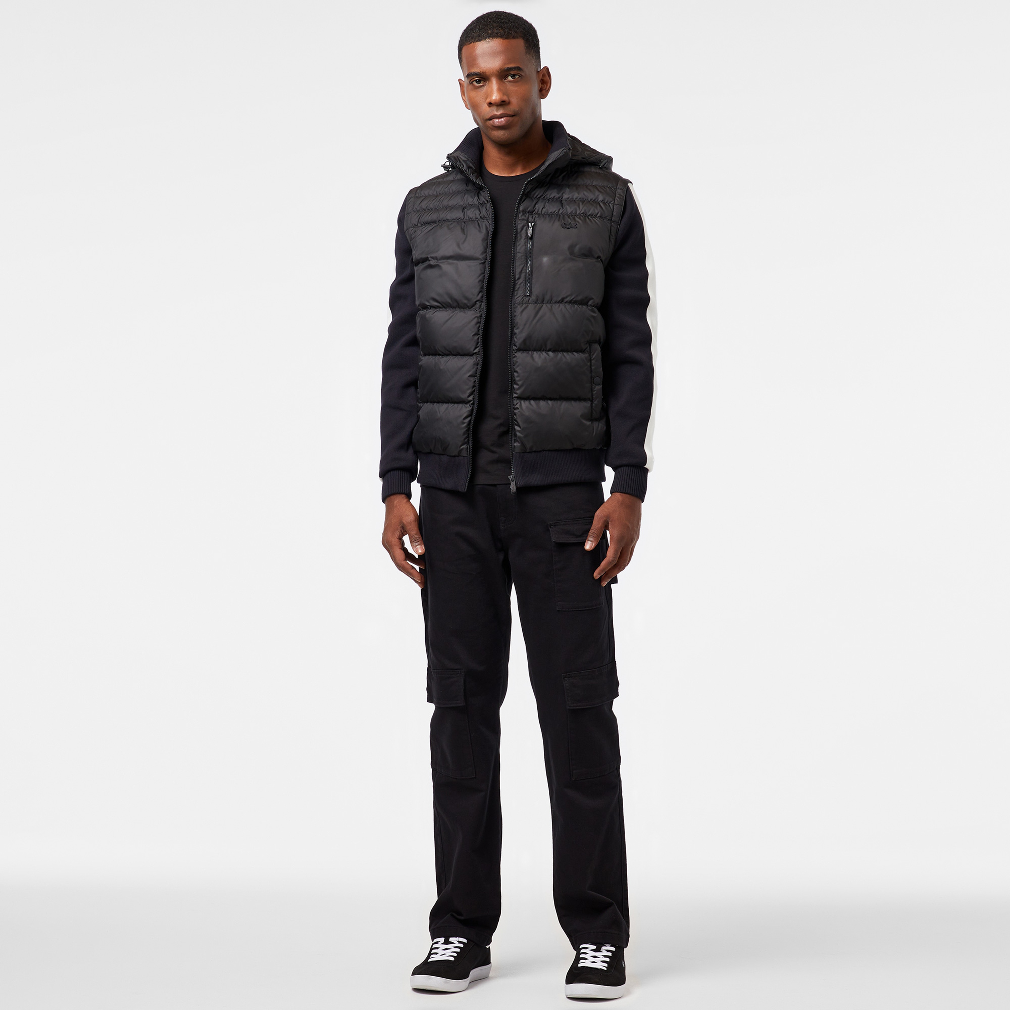 Erkek Kapüşonlu Siyah Mont