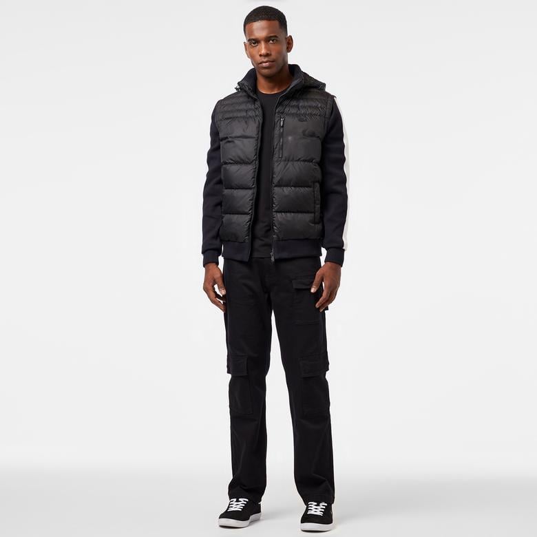 Erkek Kapüşonlu Siyah Mont