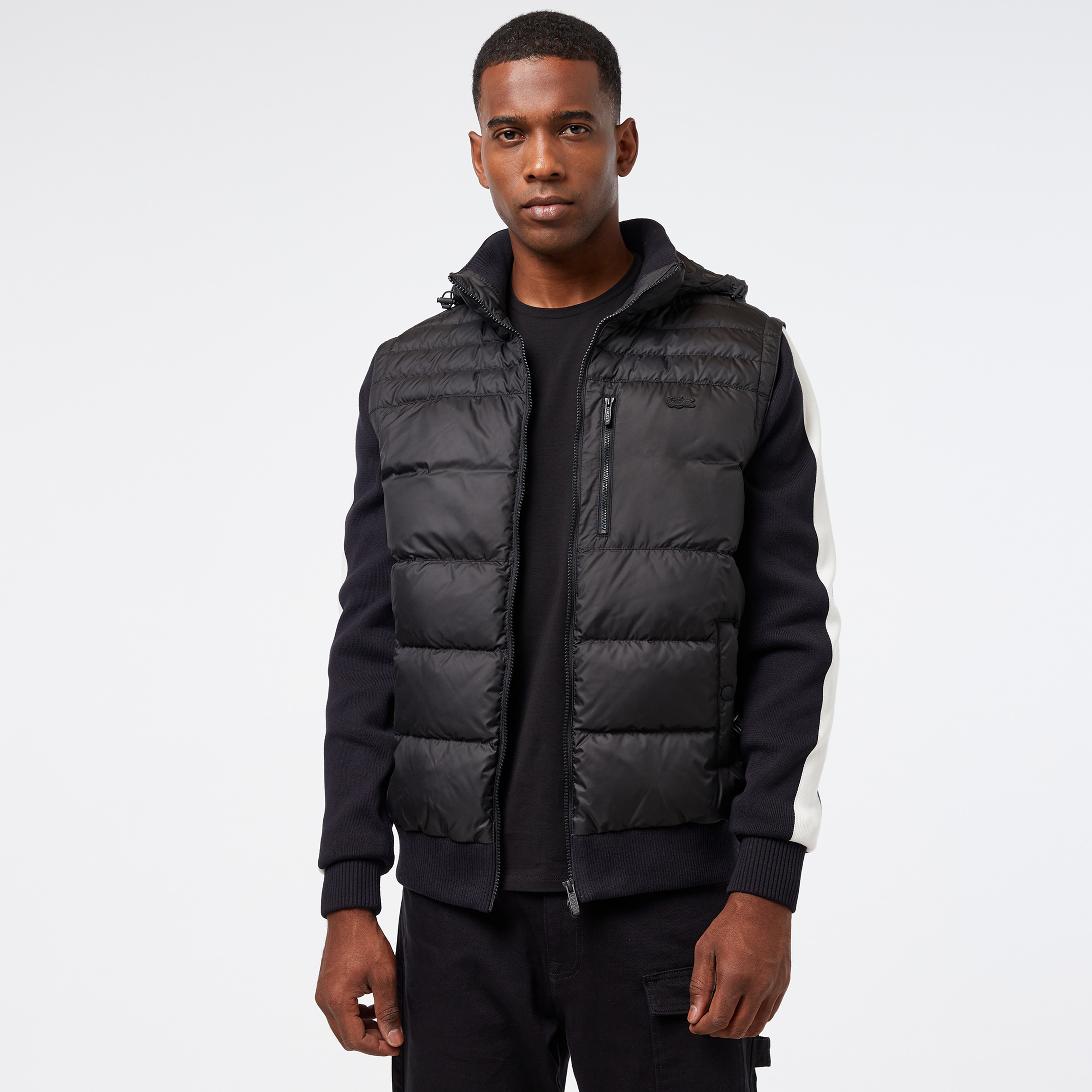 Erkek Kapüşonlu Siyah Mont