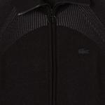 Kadın Slim Fit Yarım Fermuarlı Siyah Triko