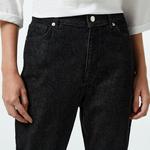 Kadın Regular Fit Denim Siyah Pantolon