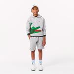 Lacoste Çocuk Kapüşonlu Baskılı Gri Sweatshirt