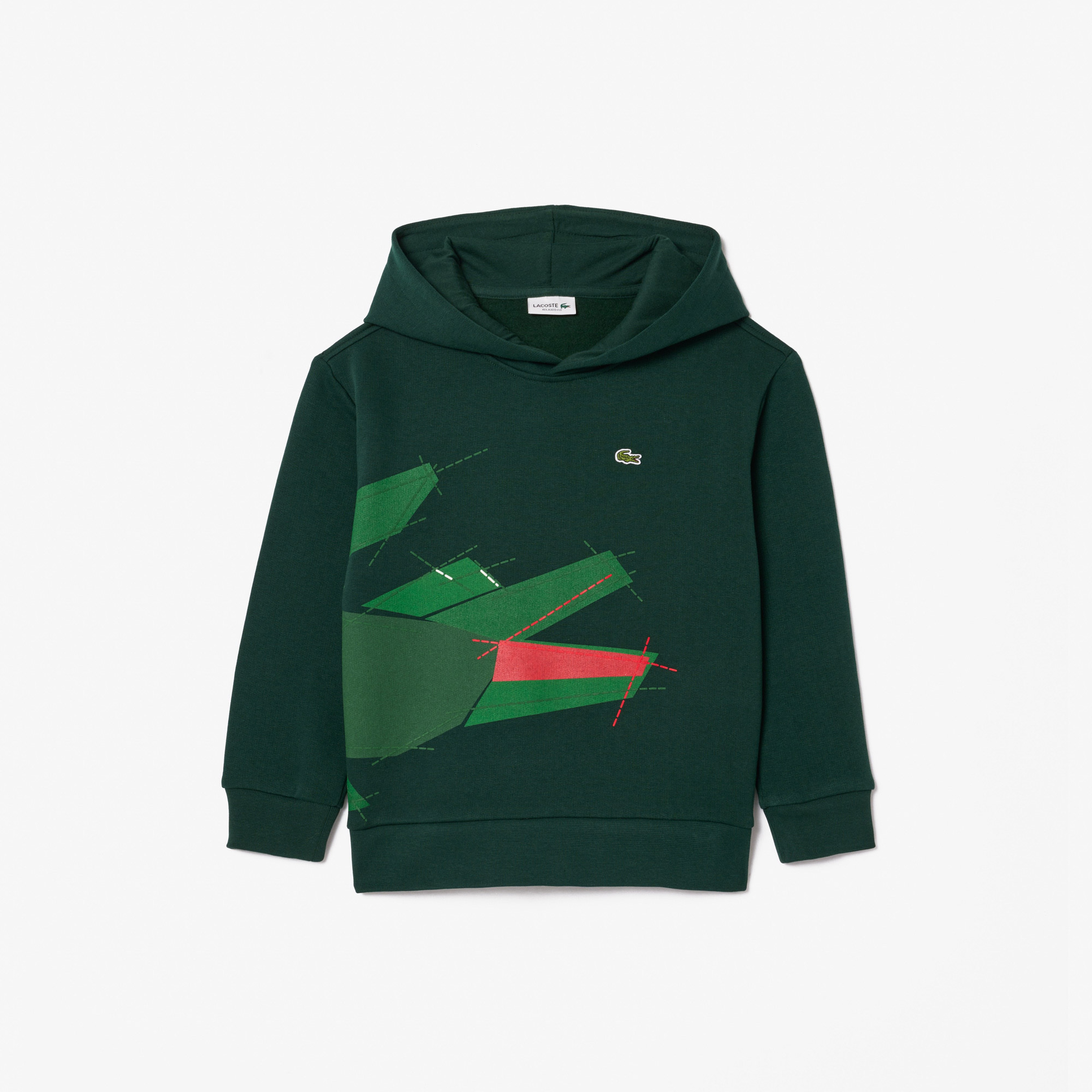 Çocuk Kapüşonlu Baskılı Yeşil Sweatshirt