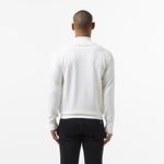 Erkek Regular Fit Yarım Fermuarlı Beyaz Triko