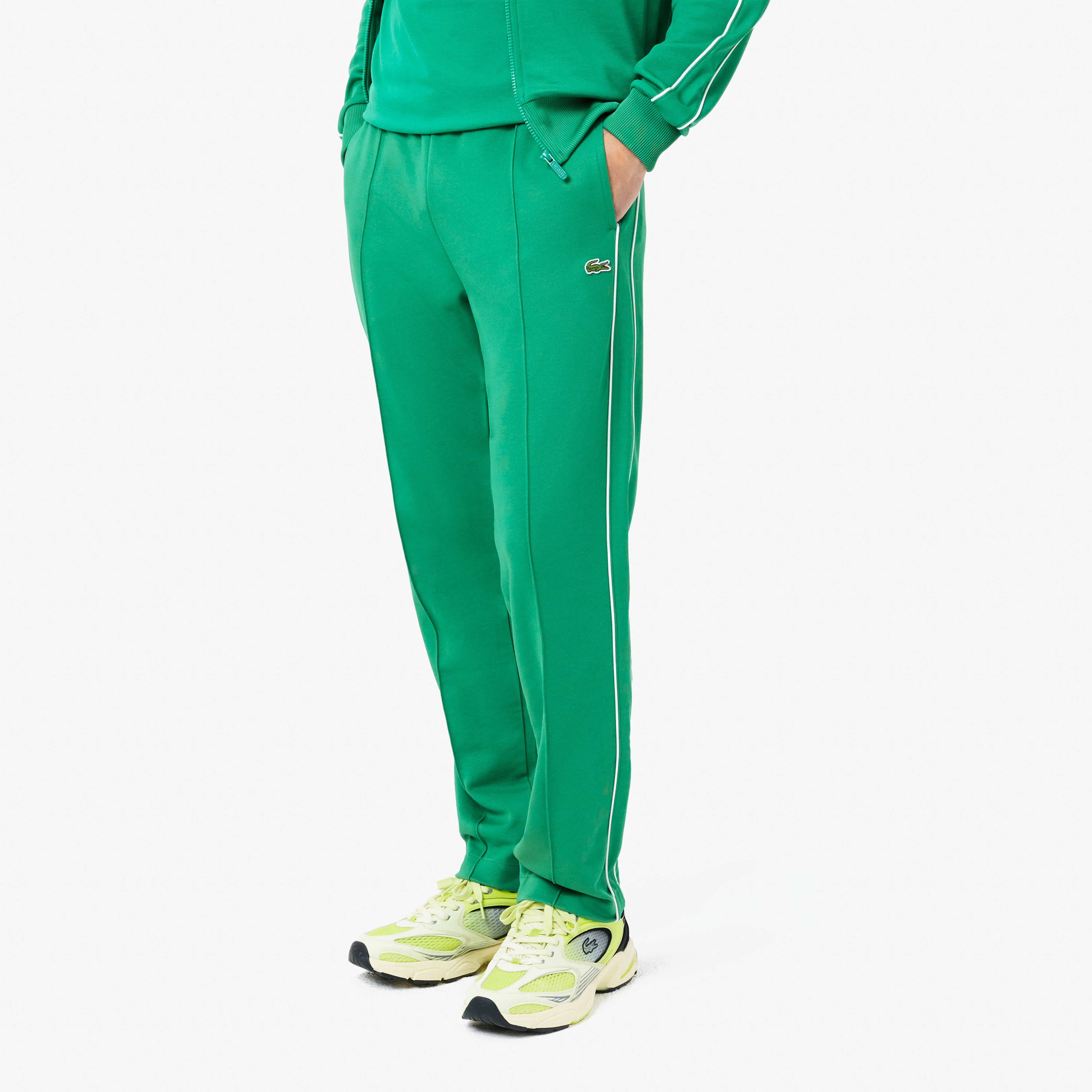 Erkek Regular Fit Çizgili Yeşil Eşofman Altı