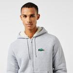 Erkek Relaxed Fit Kapüşonlu Gri Sweatshirt