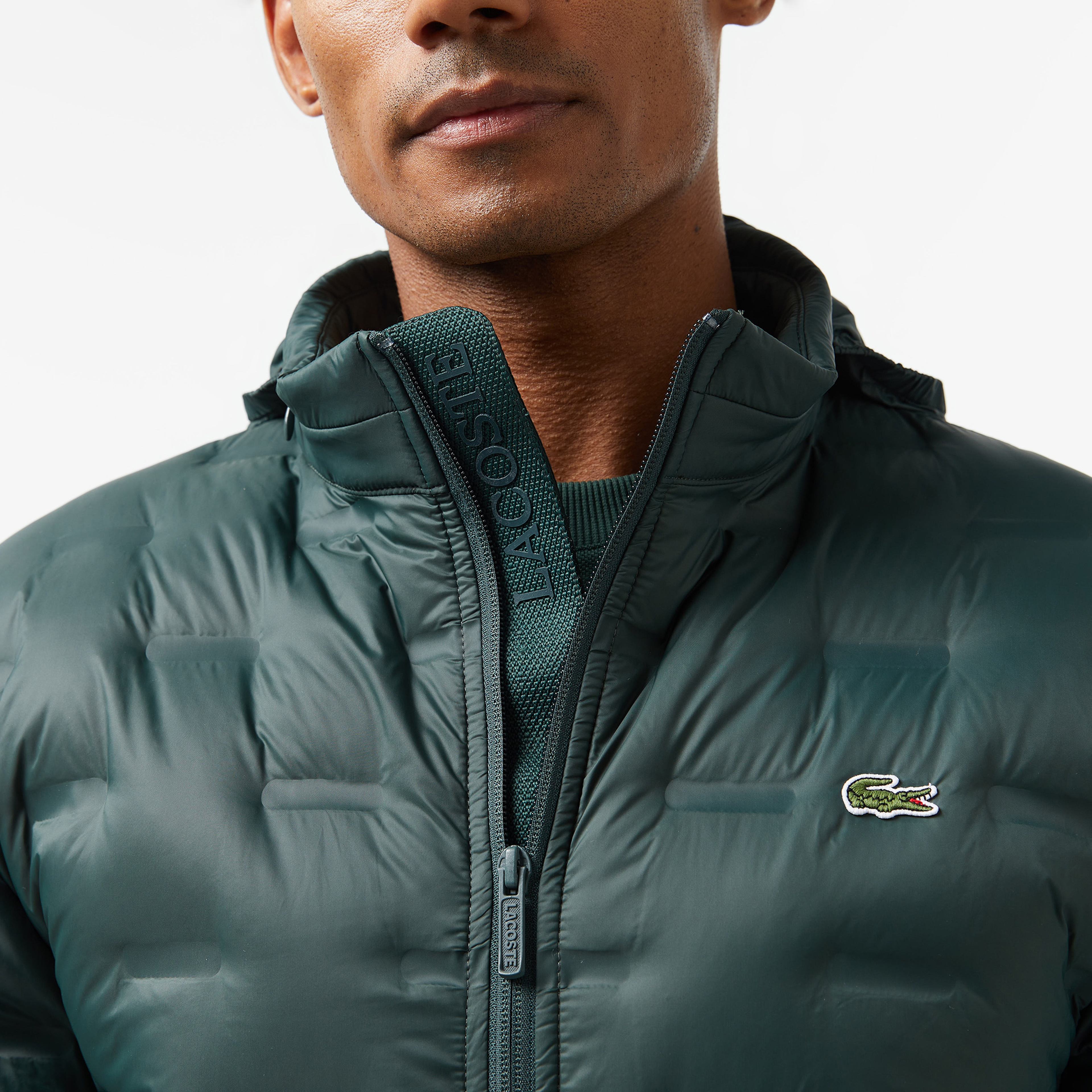 Erkek Regular Fit Kapüşonlu Kapitone Koyu Yeşil Mont56BH2502| Occasion