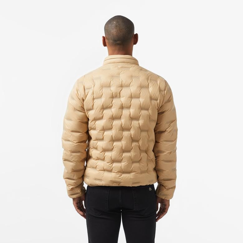 Erkek Regular Fit Kapüşonlu Kapitone Kahverengi Mont