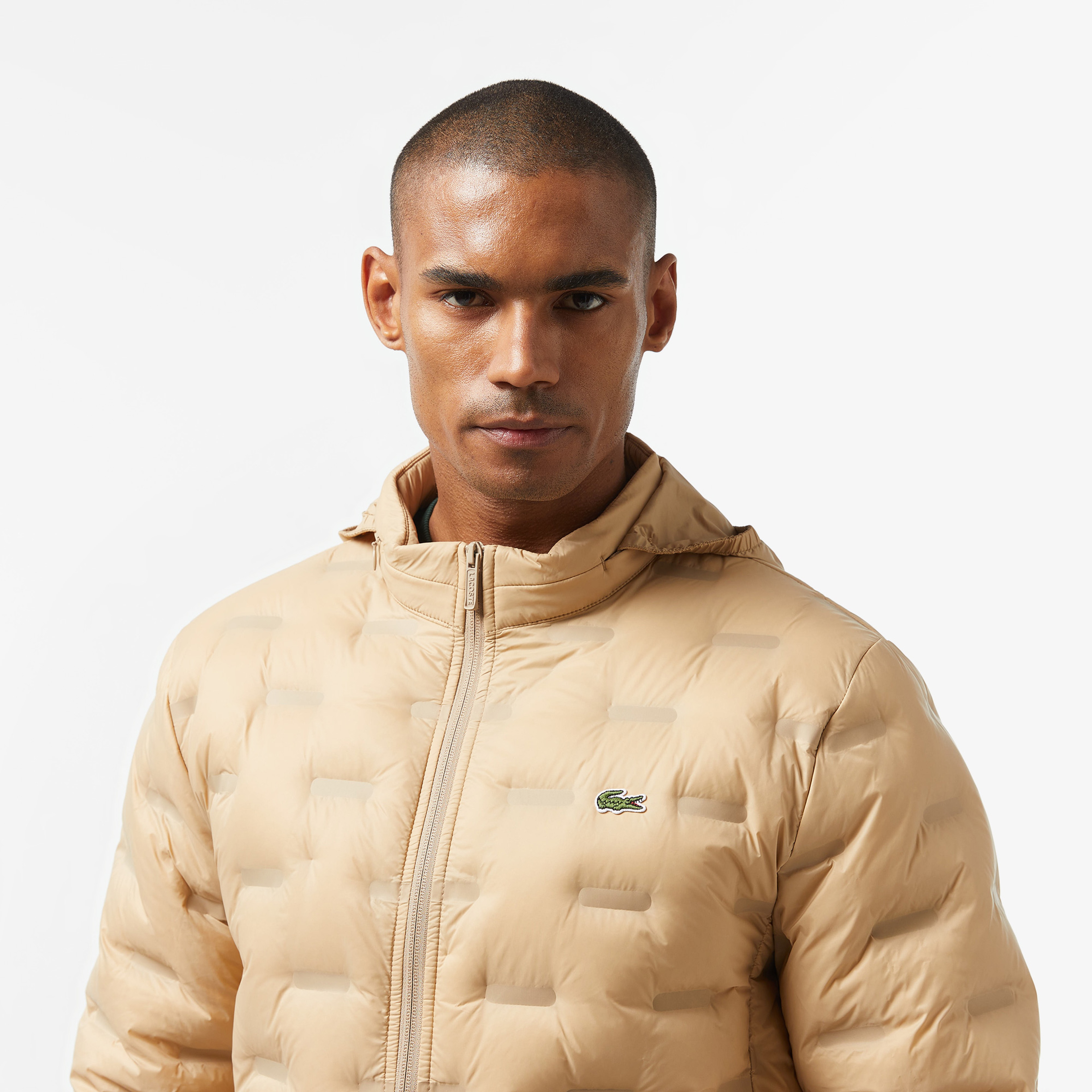 Erkek Regular Fit Kapüşonlu Kapitone Kahverengi Mont