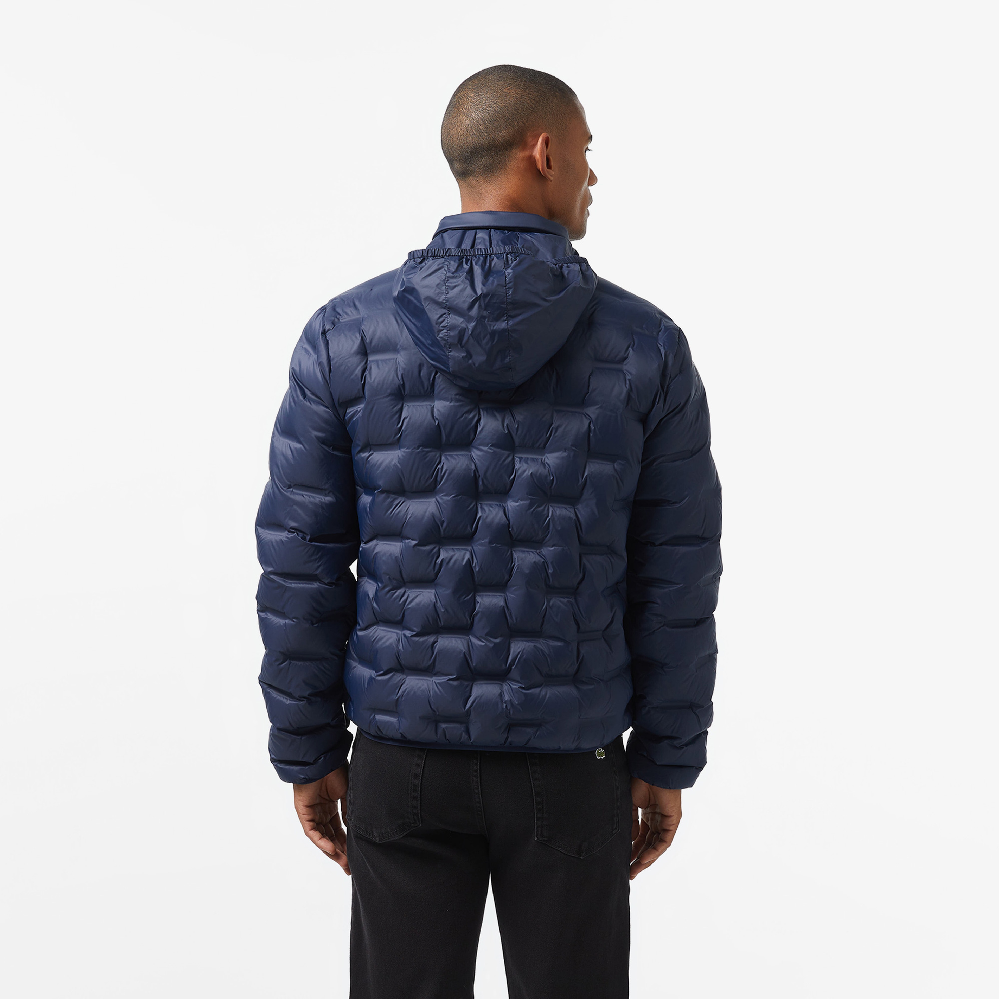 Erkek Regular Fit Kapüşonlu Kapitone Lacivert Mont