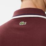 Erkek Regular Fit Uzun Kollu Yarım Fermuarlı Bordo Polo