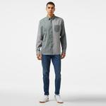 Erkek Regular Fit Ekose Koyu Yeşil Gömlek