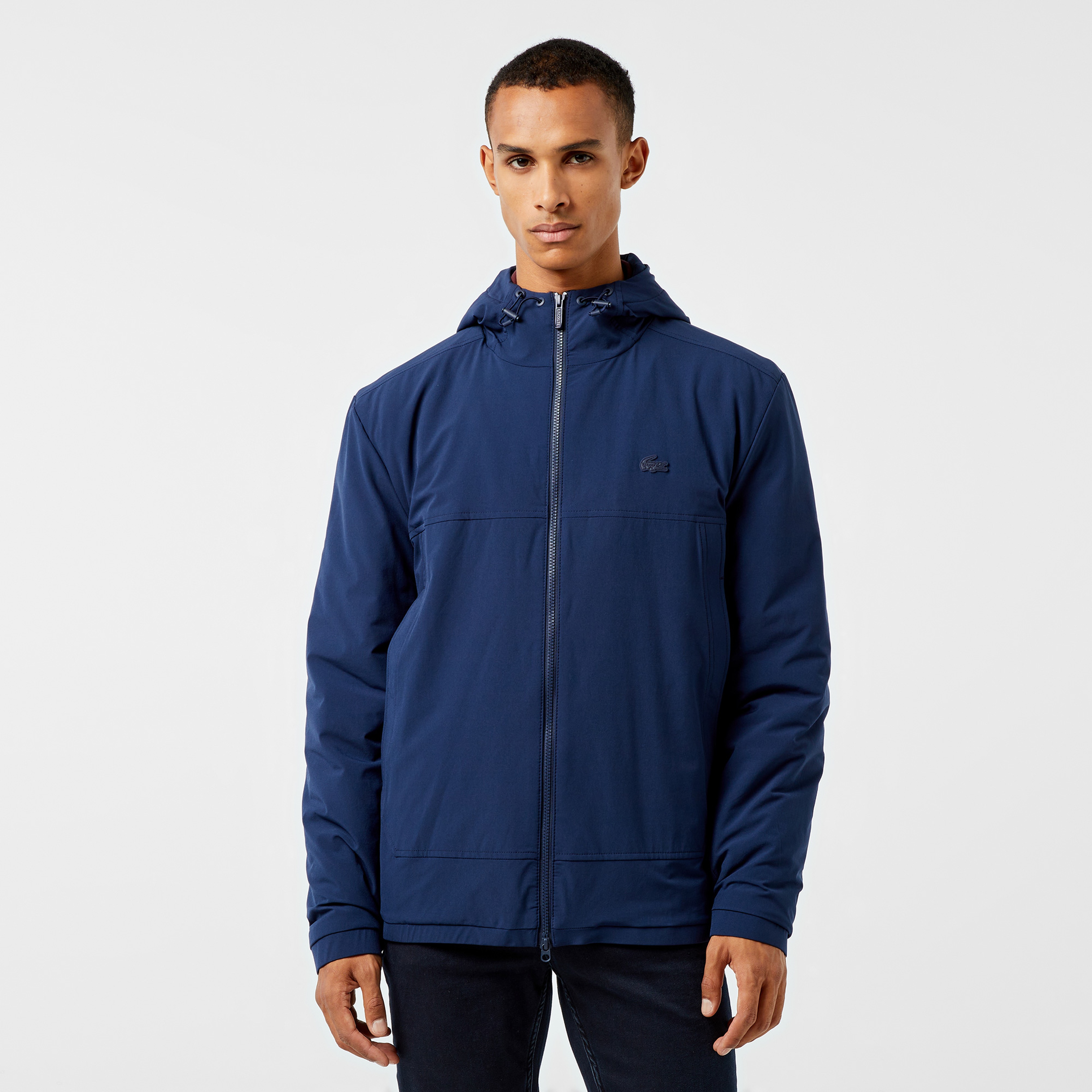 Erkek Relaxed Fit Kapüşonlu Lacivert Yağmurluk