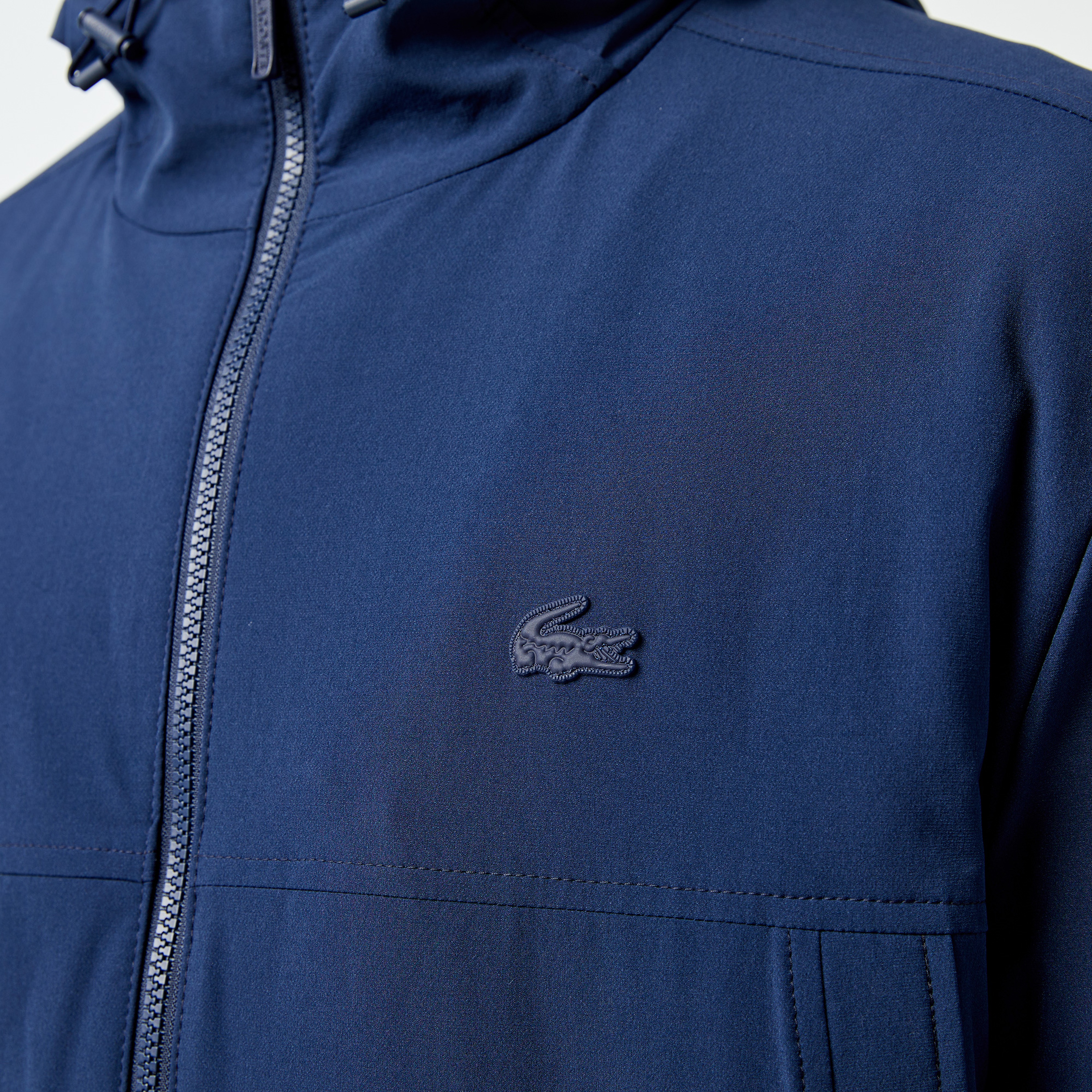 Erkek Relaxed Fit Kapüşonlu Lacivert Yağmurluk