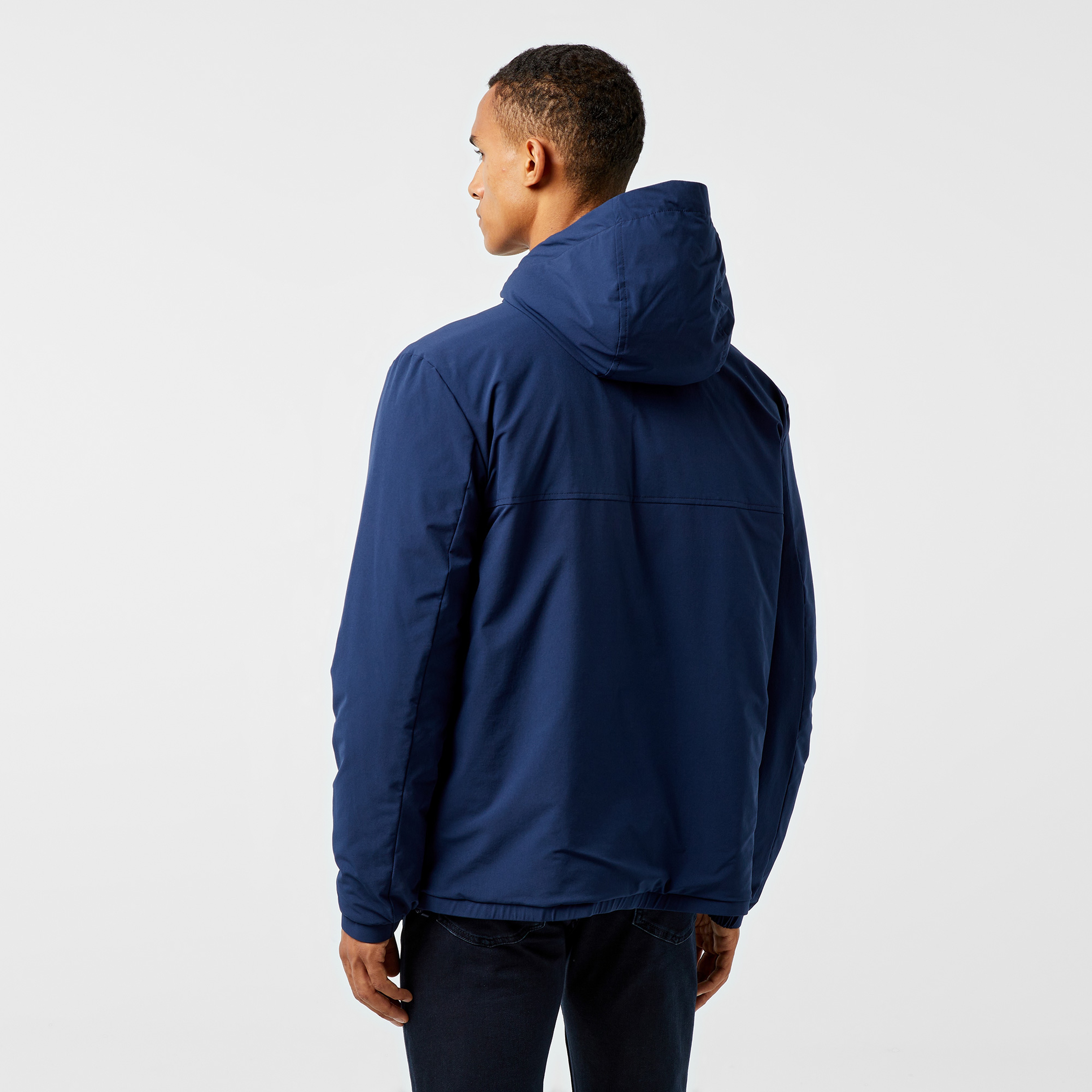 Erkek Relaxed Fit Kapüşonlu Lacivert Yağmurluk