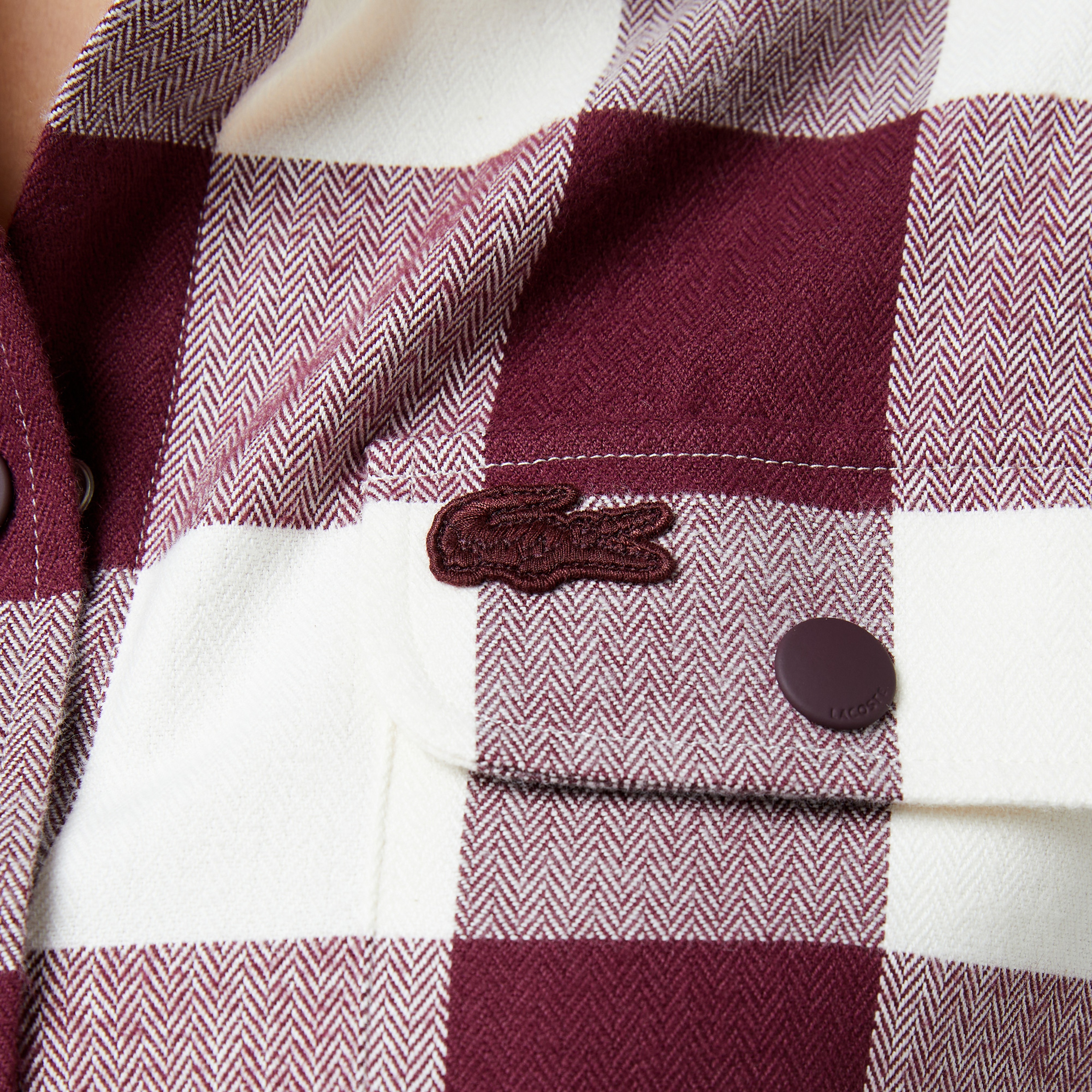 Kadın Regular Fit Ekose Bordo Gömlek