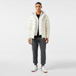 Erkek Regular Fit Kapüşonlu Beyaz Şişme Mont