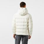 Erkek Regular Fit Kapüşonlu Beyaz Şişme Mont