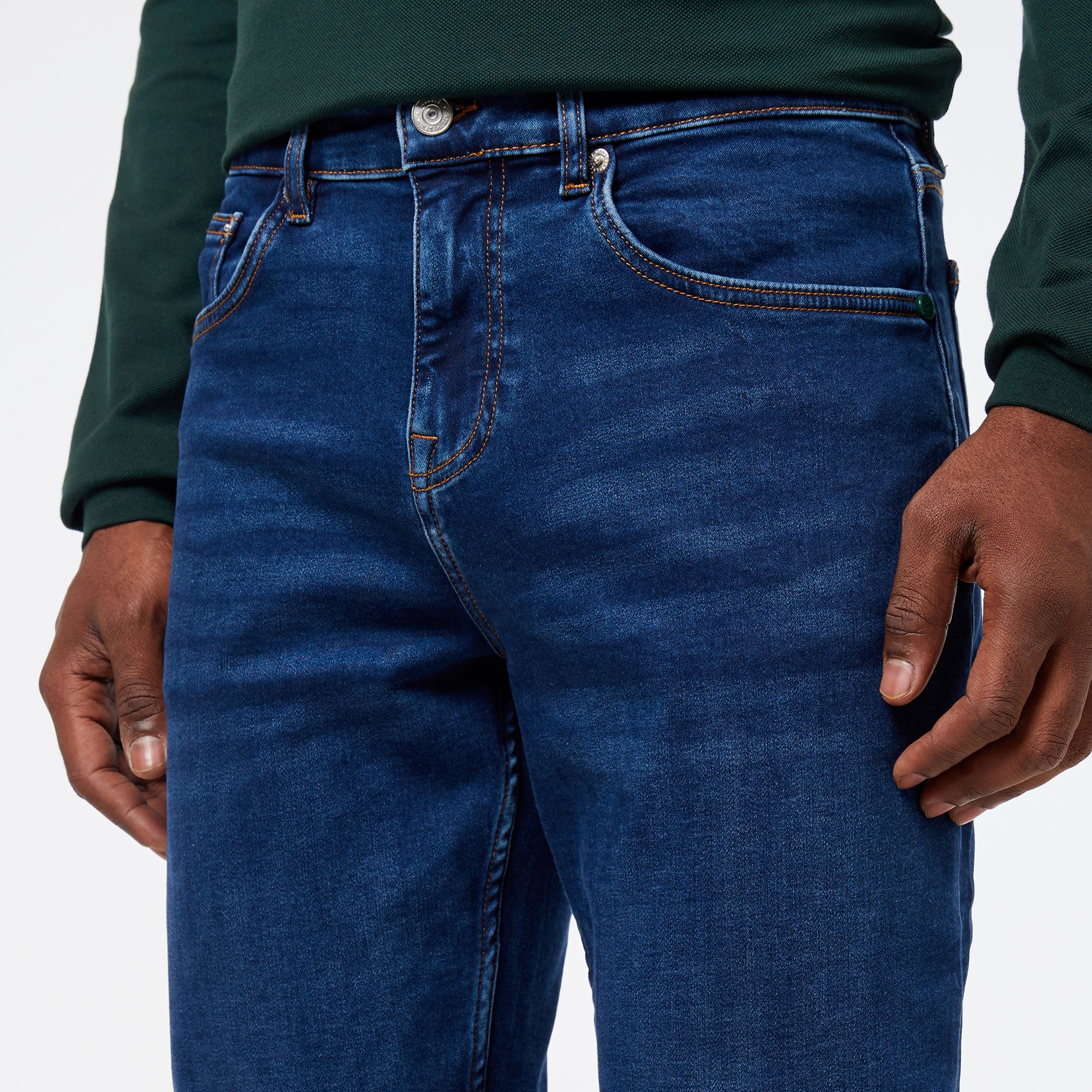 Erkek Regular Fit Denim Mavi Pantolon