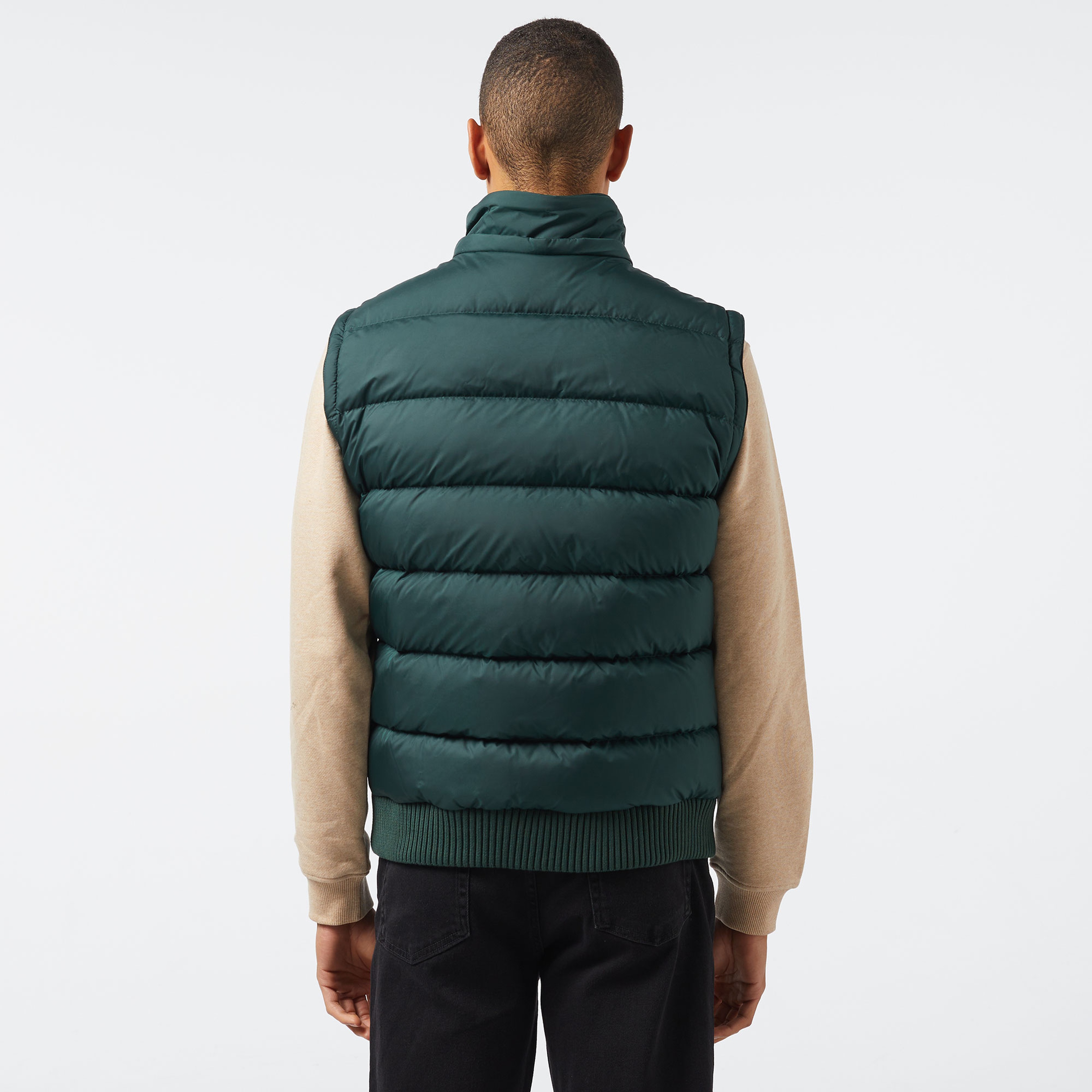 Erkek Kapüşonlu Koyu Yeşil Mont