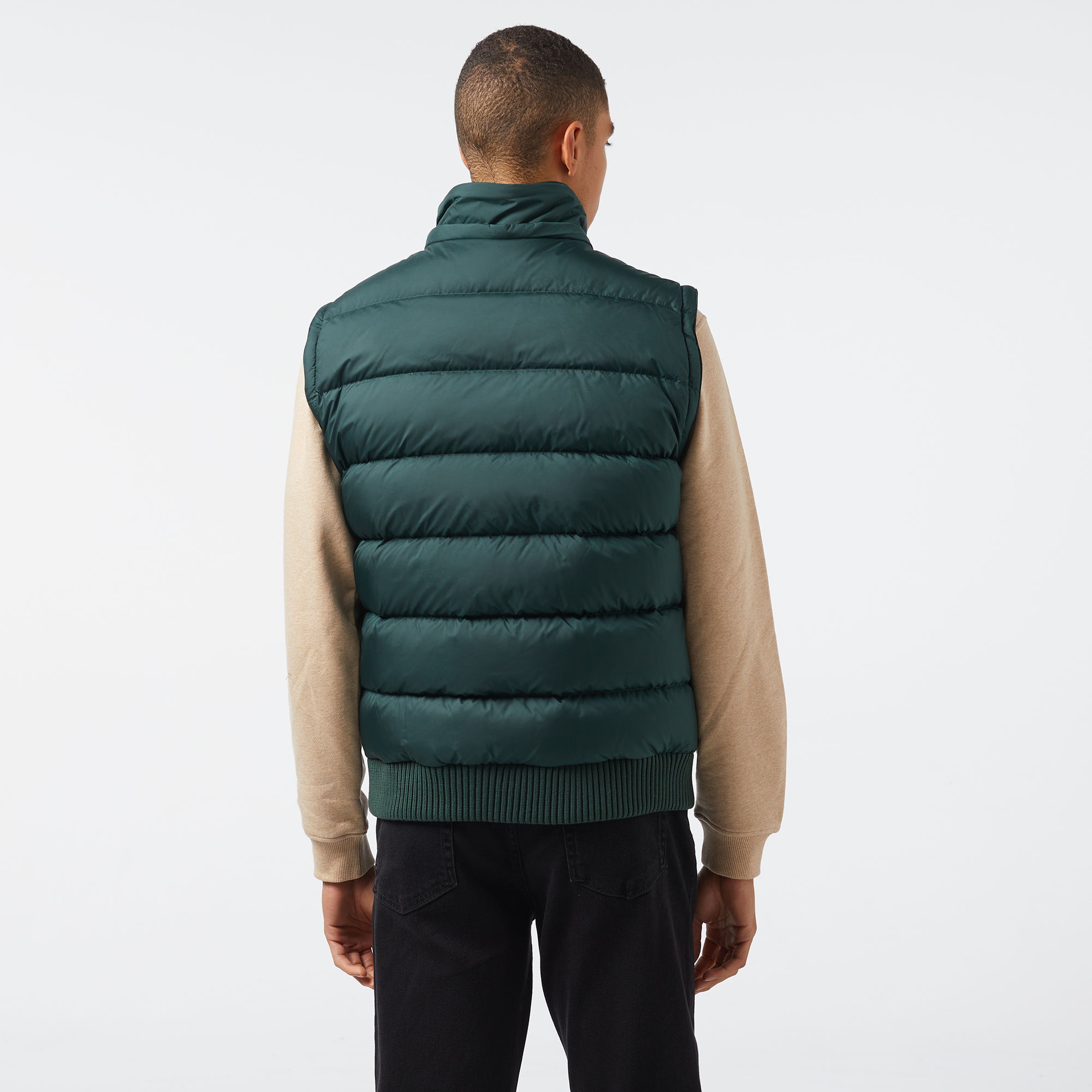 Erkek Kapüşonlu Koyu Yeşil Mont