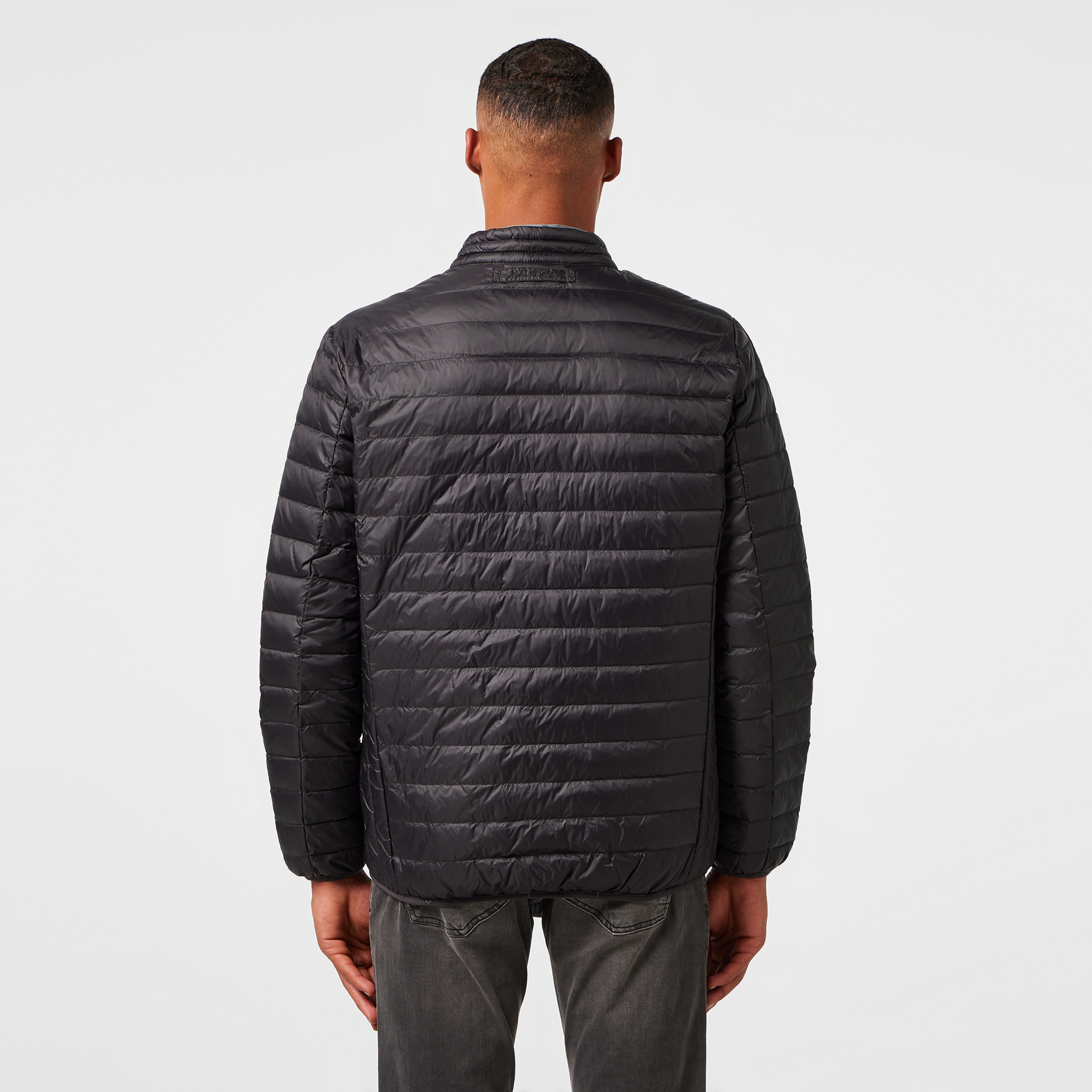 Nautica Erkek Siyah Su Kaydırma Özellikli Kaz Tüyü Mont